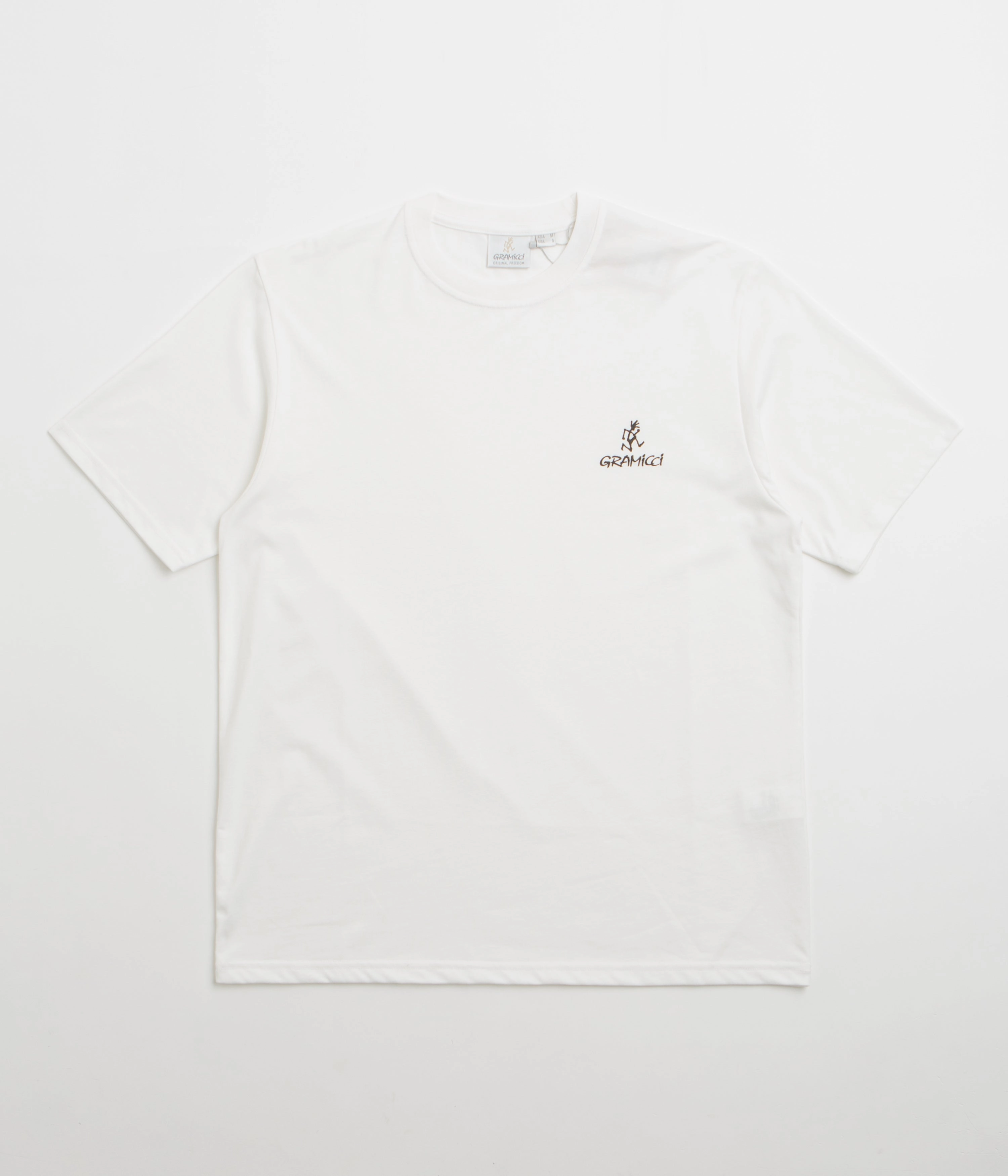 Gramicci One Point Logo T-Shirt - White Comfy Wardrobe Sporty and Stylish