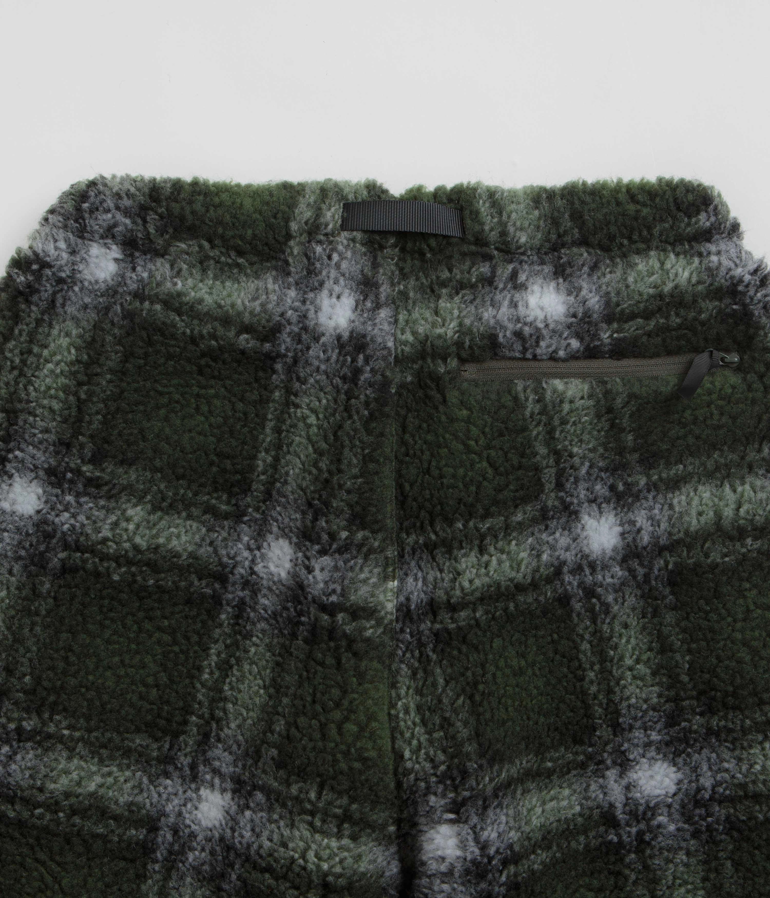 Universal Fit System Gramicci Shadow Plaid Sherpa Pants - Olive Shadow Plaid