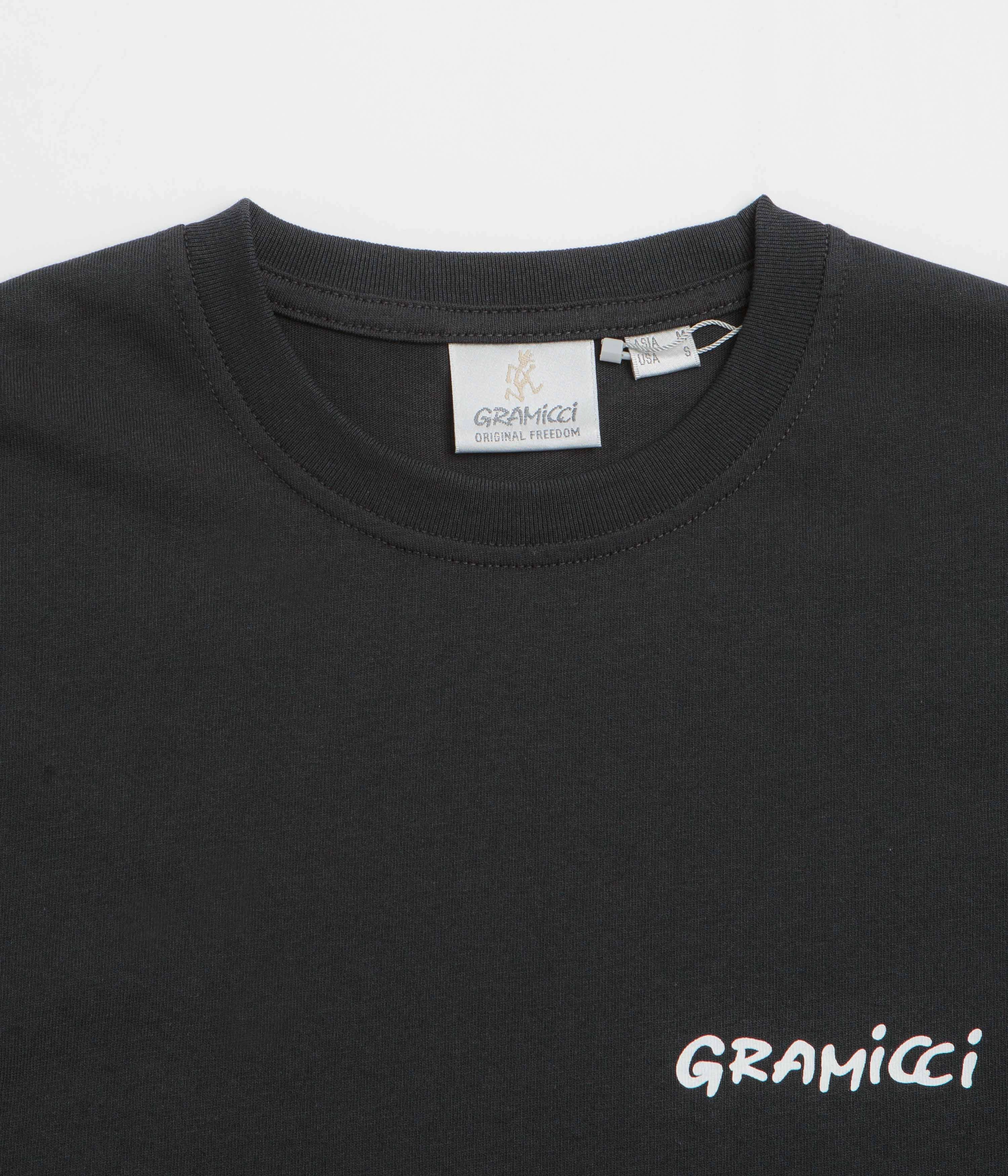 Gramicci Stonehenge T-Shirt - Vintage Black Layered Hem Design Seasonal Casual