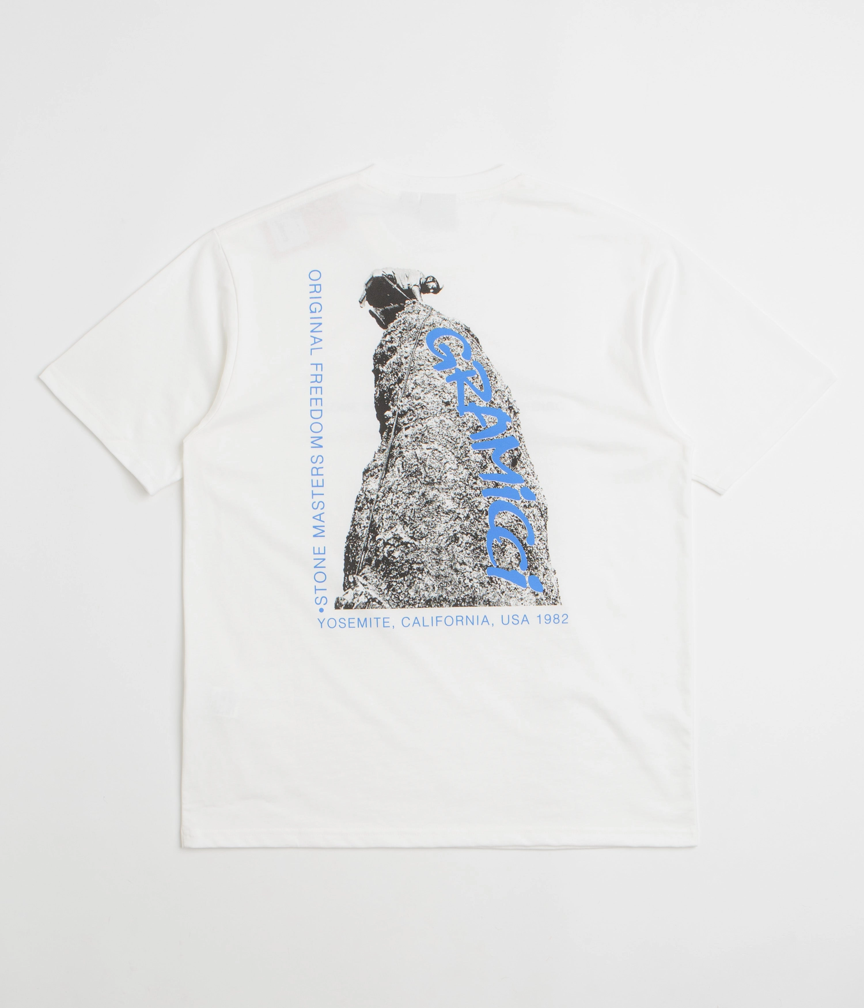 Anti Bacterial Treatment Summer Fashion Gramicci Stonemasters Graphic T-Shirt - White