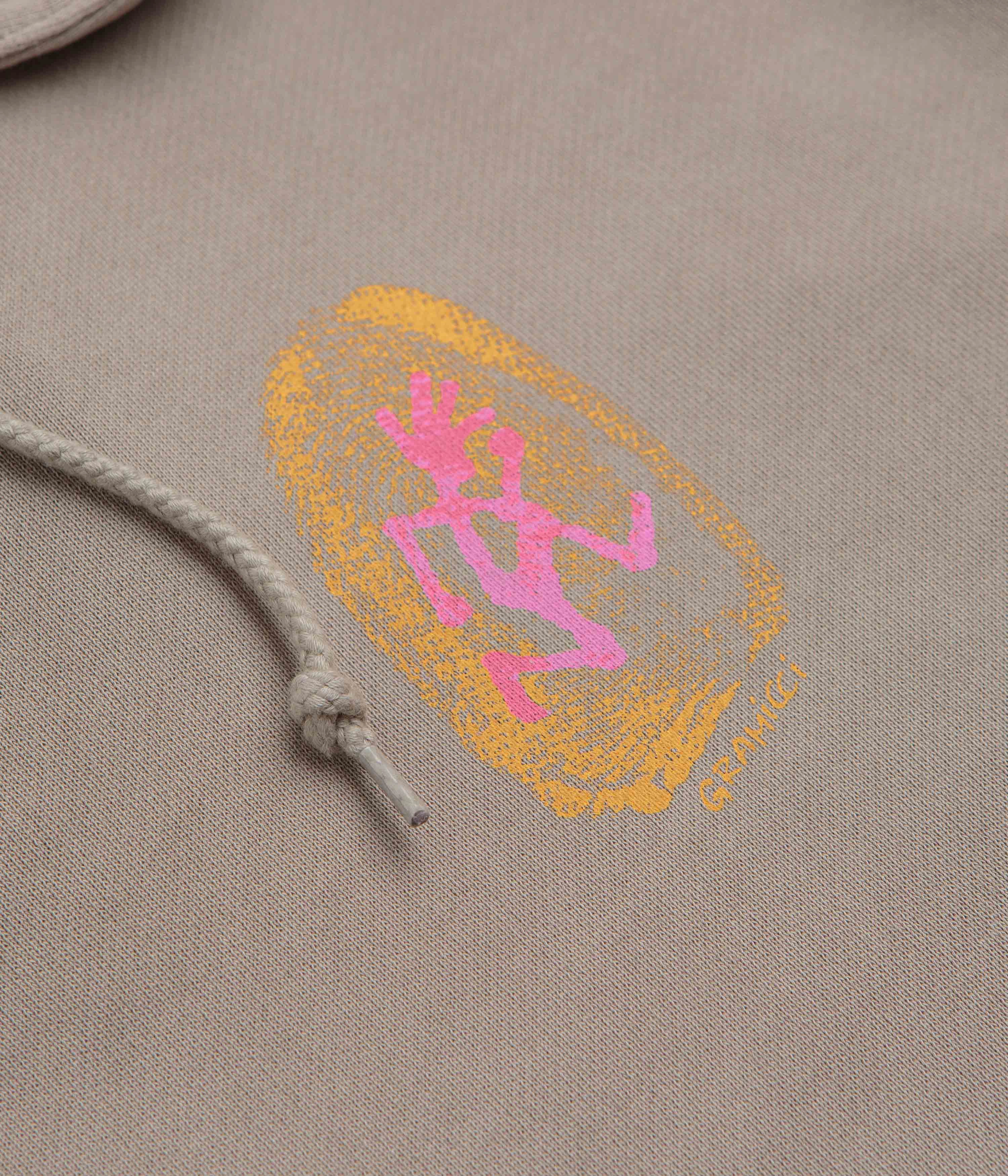 Gramicci Thumbprint Hoodie - Sand Pigment Flex Fit Fabric Breathable Cotton