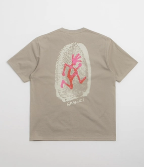 Gramicci Thumbprint T-Shirt - Khaki Stylish Casual Trendy Tops