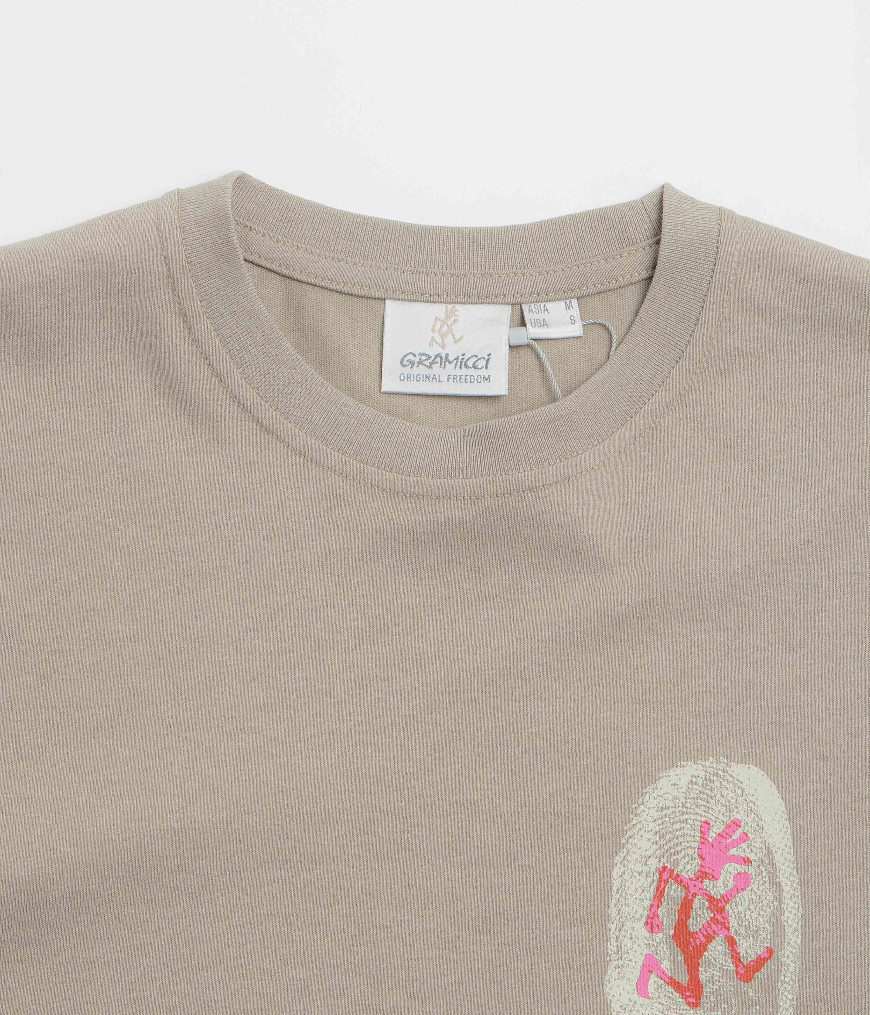 Stylish Layering Gramicci Thumbprint T-Shirt - Khaki