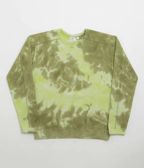 Cozy Streetwear product social responsibility Gramicci Waffle Crewneck Sweatshirt - Jade Tie Dye