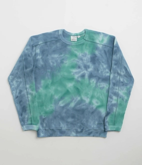 Gramicci Waffle Crewneck Sweatshirt - Turquoise Tie Dye Warm Top product watch punctuality