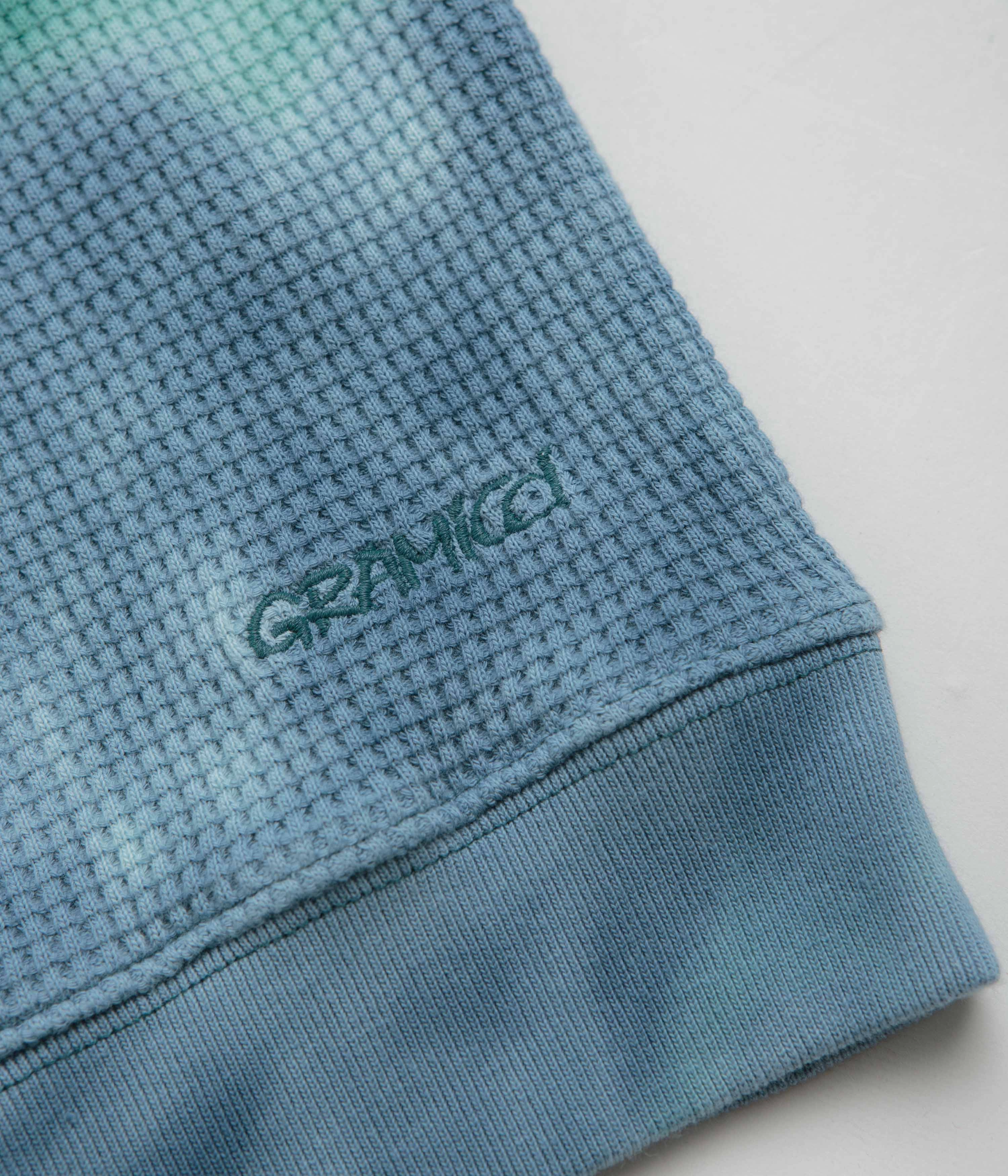 Gramicci Waffle Crewneck Sweatshirt - Turquoise Tie Dye product combo product rough ruggedness