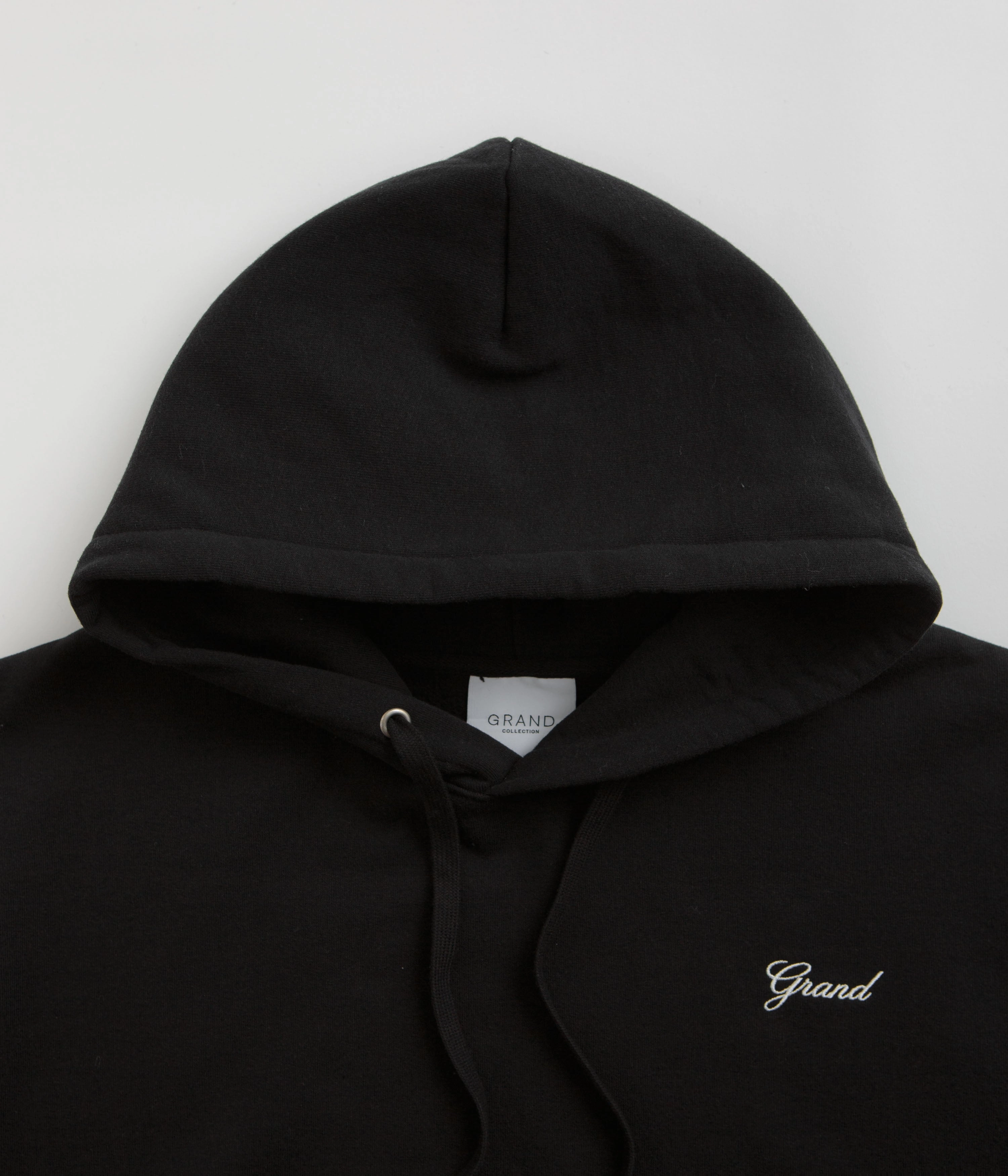 Adjustable Drawstring Hood hooded feature Grand Collection Script Hoodie - Black / Black