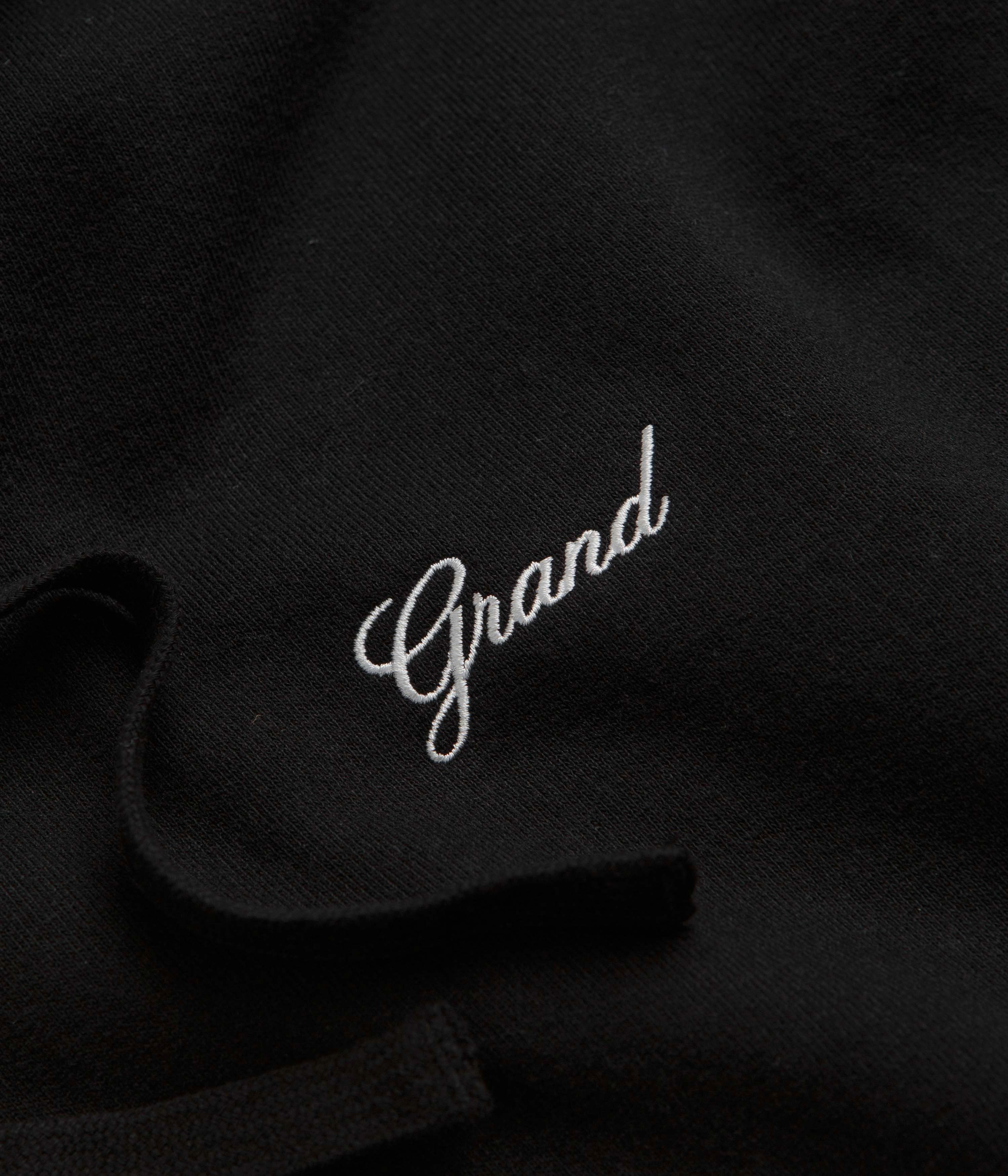Grand Collection Script Hoodie - Black / Black Reinforced Hemline