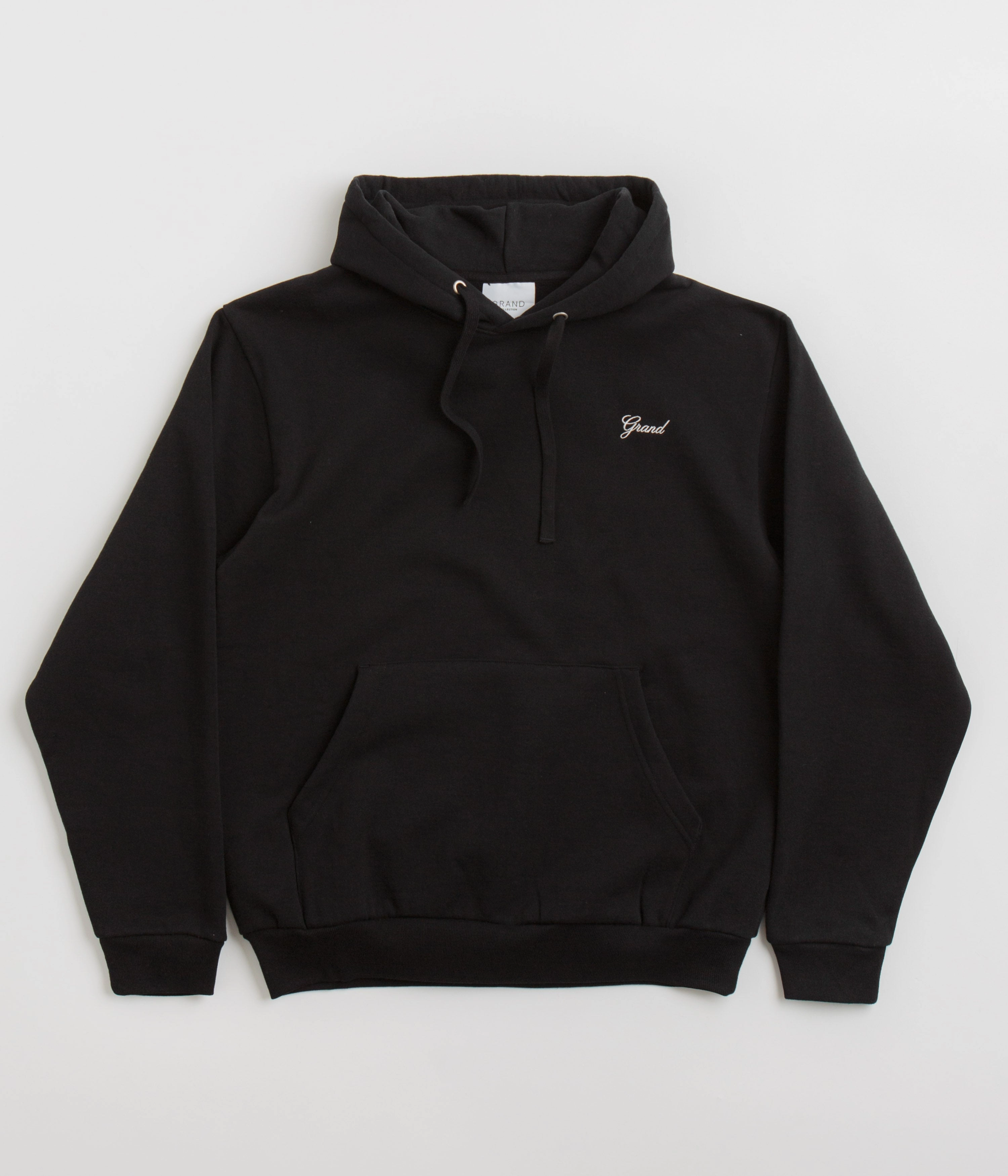 Grand Collection Script Hoodie - Black / Black Lightweight Material