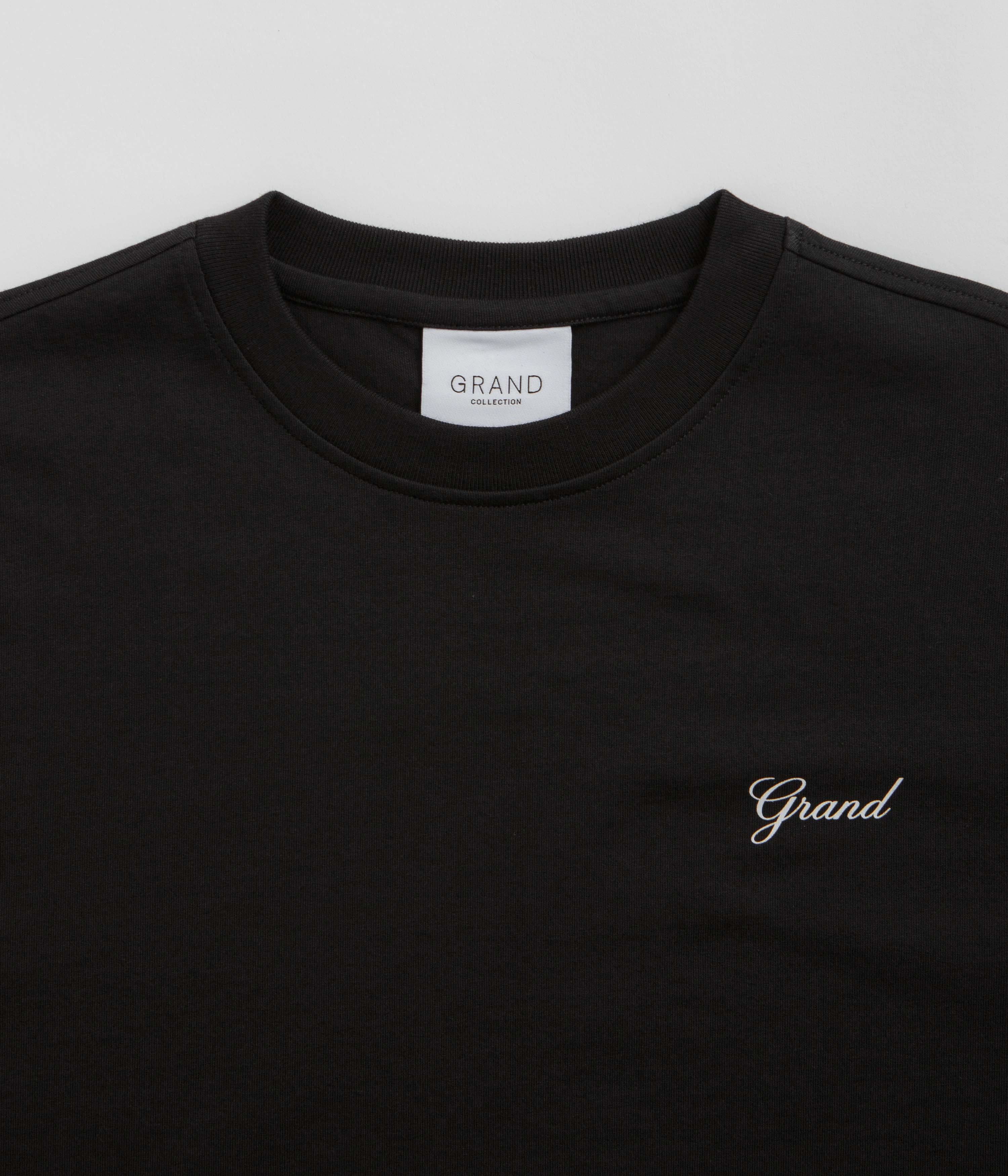 Grand Collection Script T-Shirt - Black / Black Fun and Relaxed