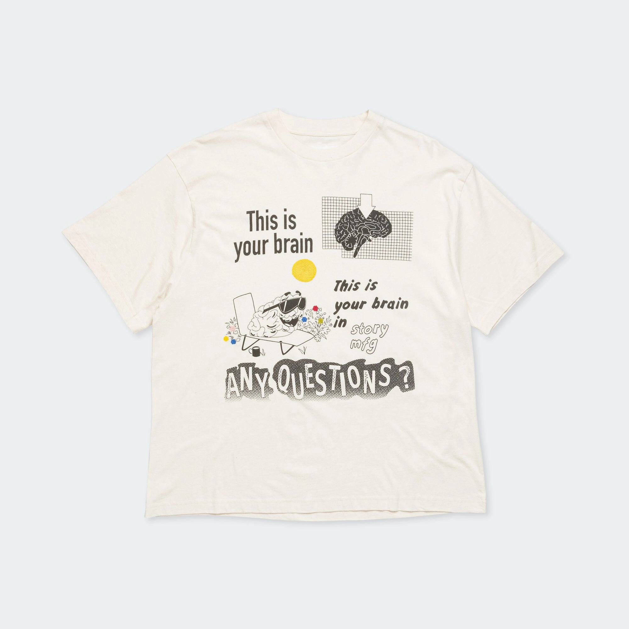 Multi Panel Structure Abstract print Grateful 'Wish You Were Here' Tee - Ecru