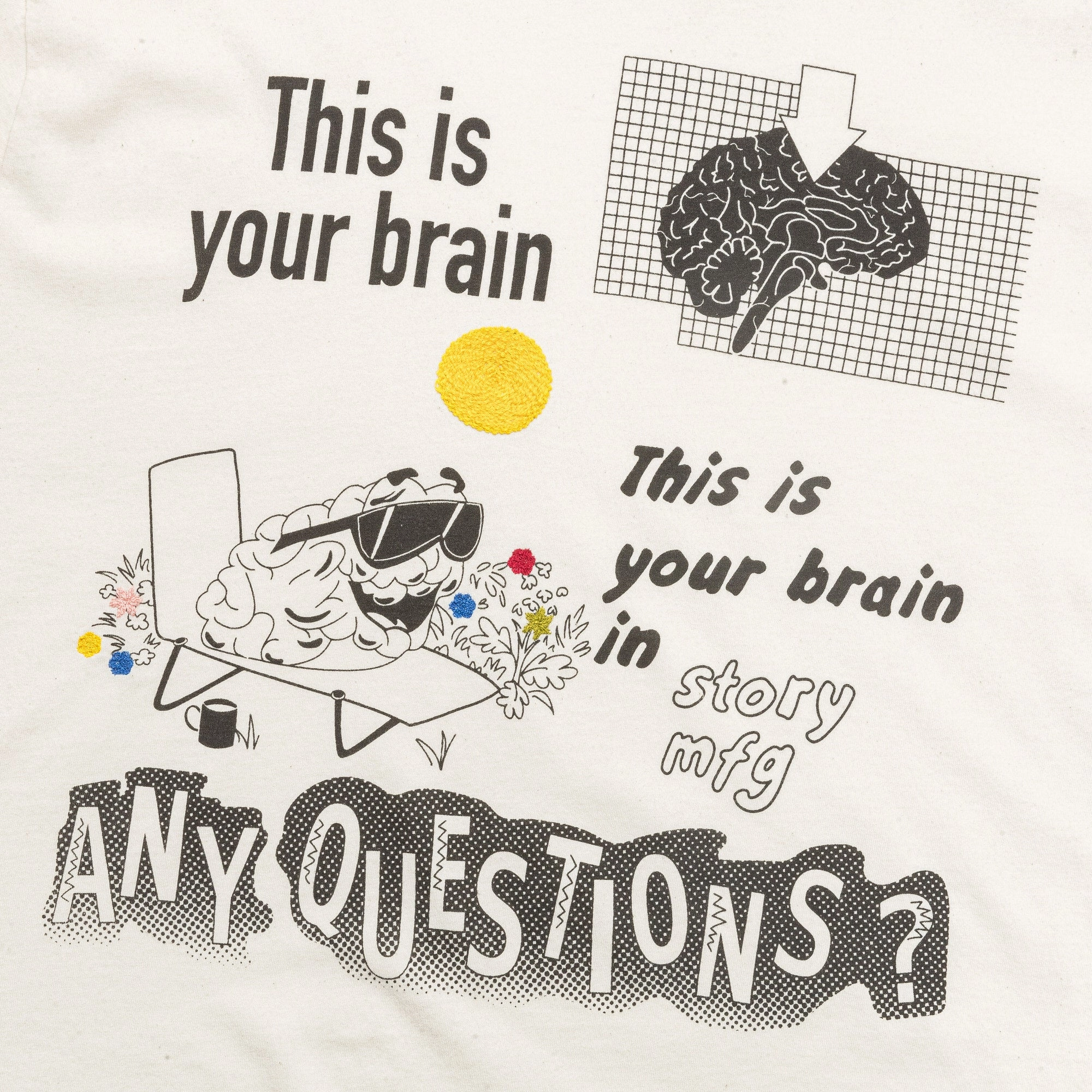 Stretchable Armholes Grateful 'Wish You Were Here' Tee - Ecru