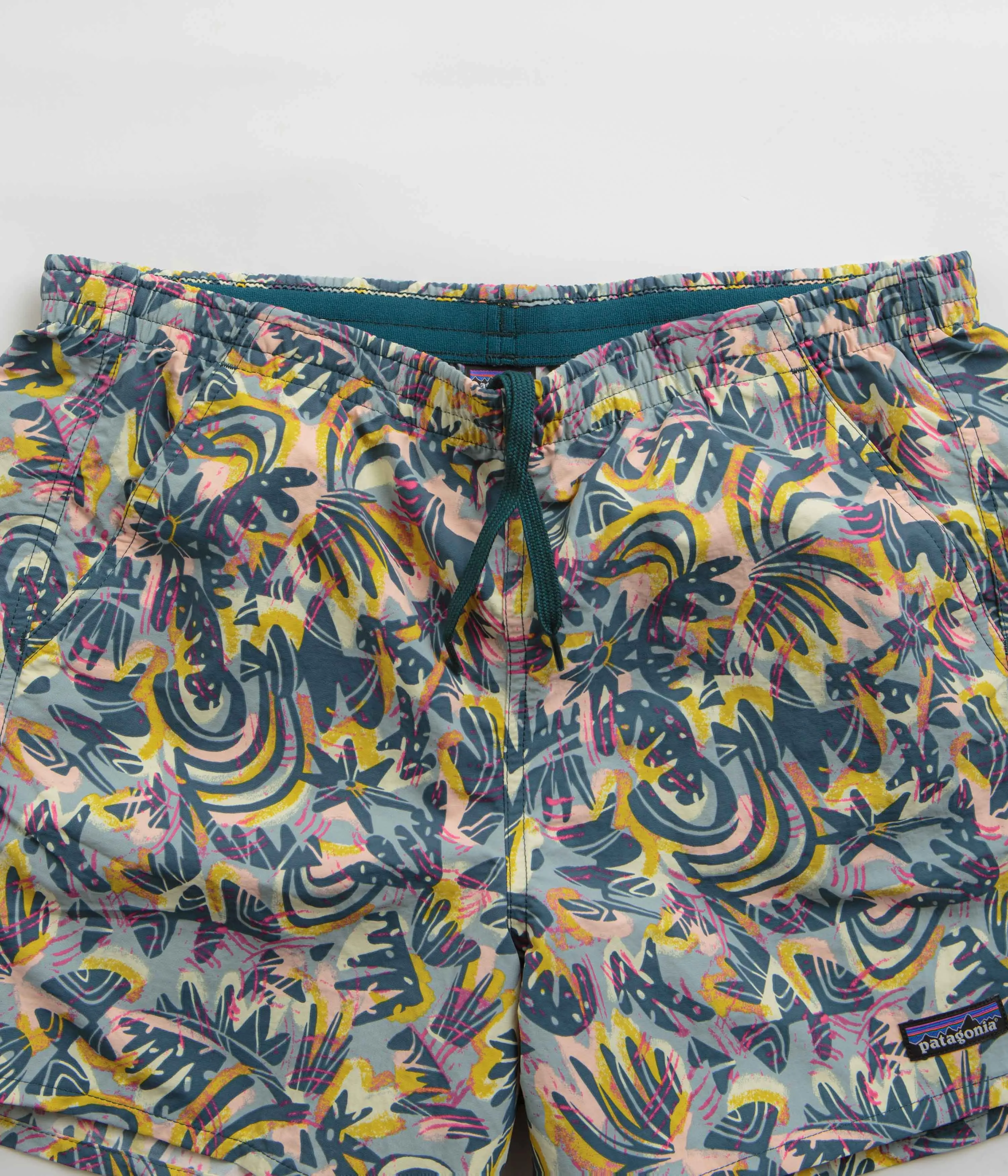 Multi Directional Flex Zones Patagonia Womens Baggies 5" Shorts - Wild Botanist: Tidal Teal