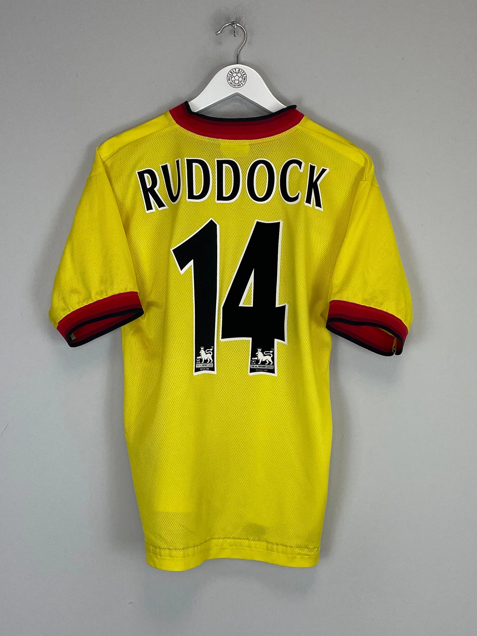 Air Flow Classic Crew Neck Design 1997/99 LIVERPOOL RUDDOCK #14 AWAY SHIRT (S) REEBOK