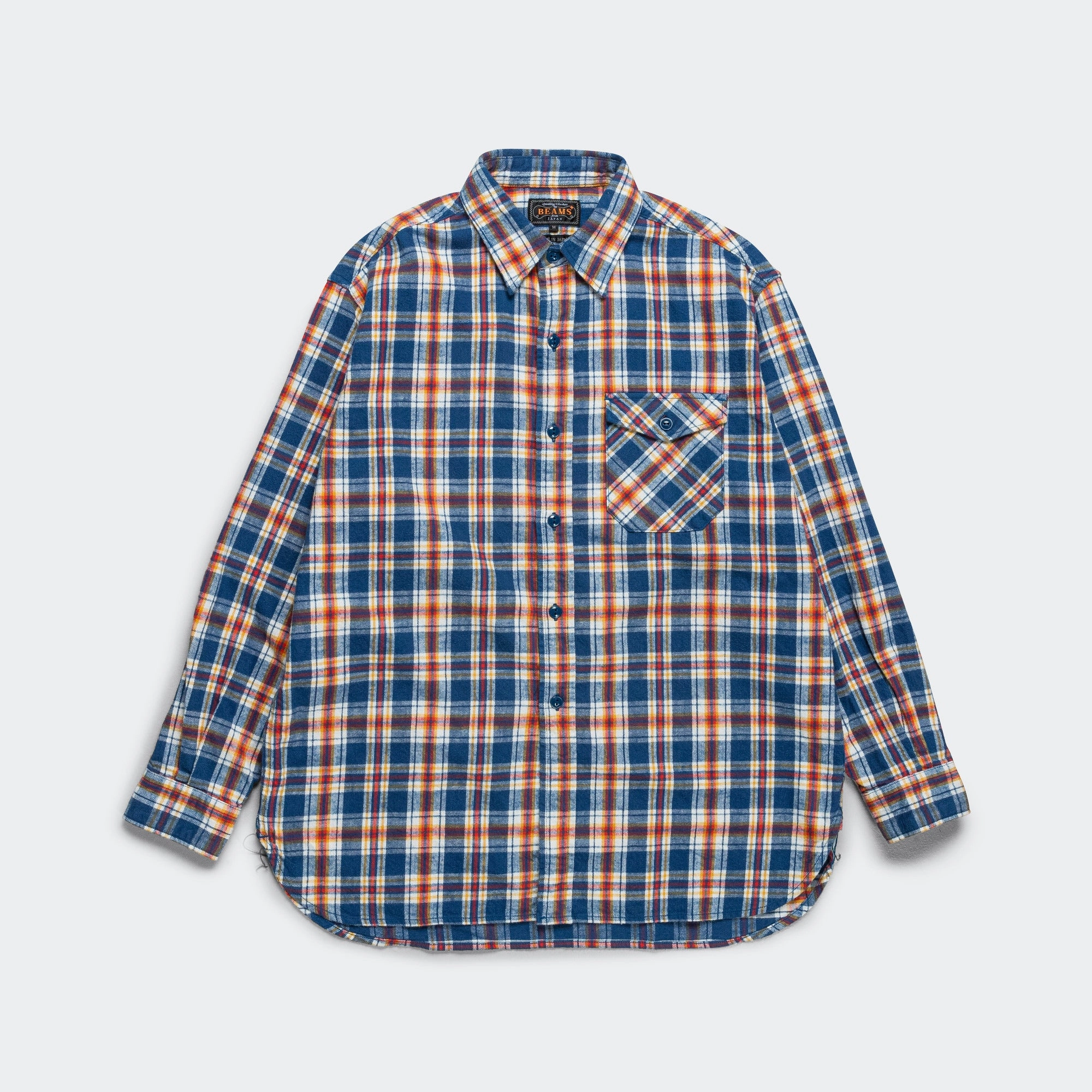 Stylish Element Checkered Print GUIDE-SHT Brushed Flannel - Blue