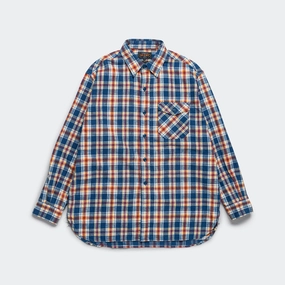 Stylish Element Checkered Print GUIDE-SHT Brushed Flannel - Blue