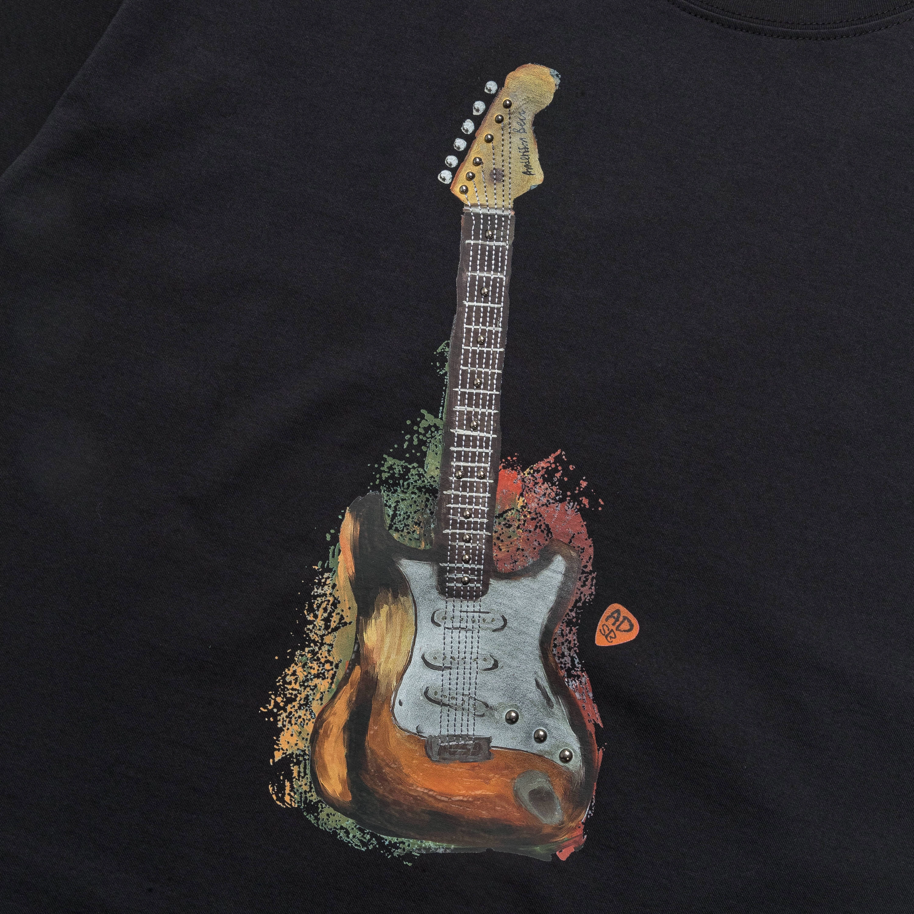 Guitar T-Shirt - Black PreShrunkCotton TemperatureControl Fabric