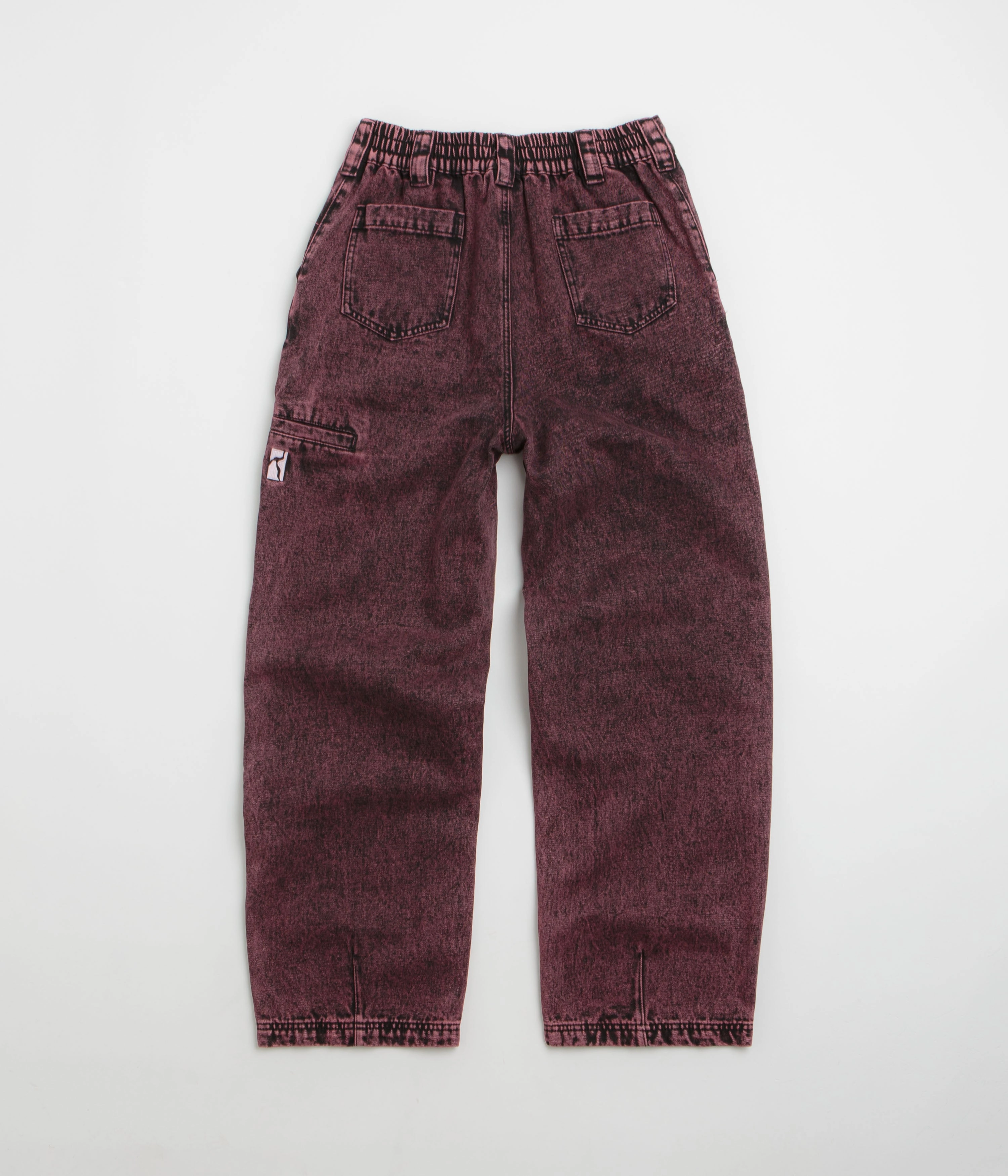 Comfy Essentials Wear Poetic Collective Denim Balloon Pants - Red Acid Wash