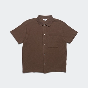 Gustav Crochet Jersey Shirt - Chestnut Practical Choice Raw edge