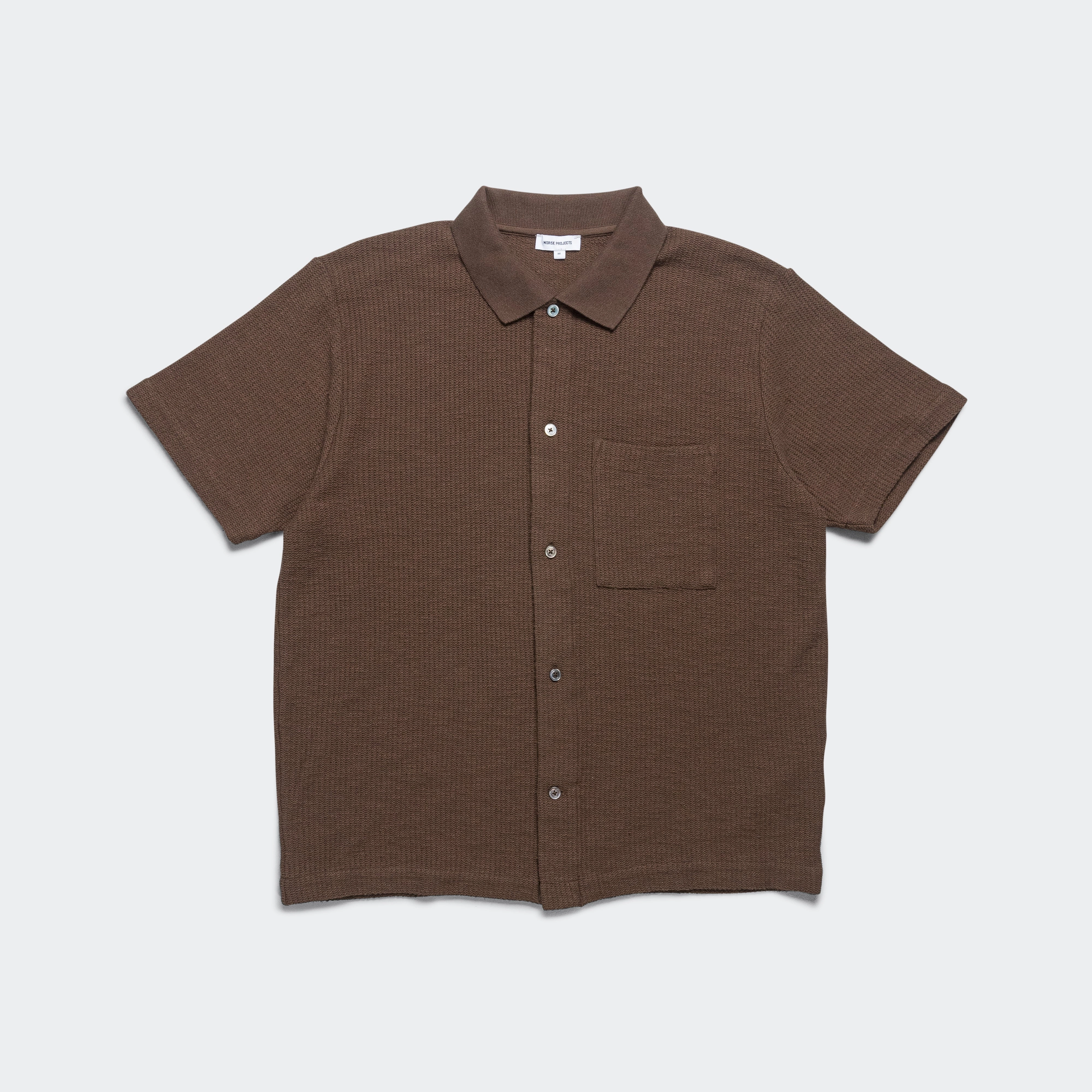 Gustav Crochet Jersey Shirt - Chestnut Practical Choice Raw edge
