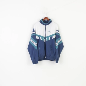 Enjoy Win Active Sports Wear Men XL Jacket Navy Retro  Lightweight Full Zipper Activewear Top