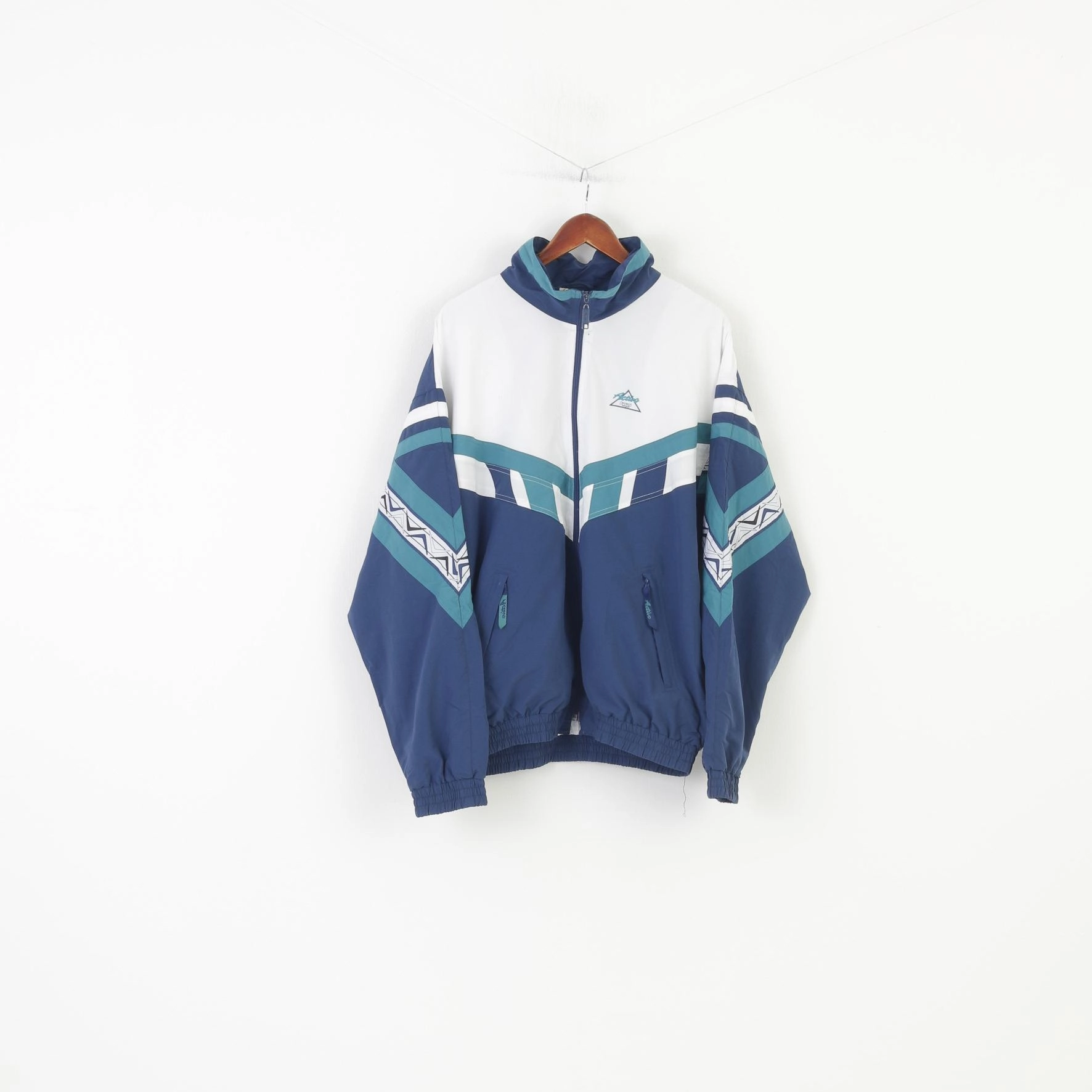 Enjoy Win Active Sports Wear Men XL Jacket Navy Retro  Lightweight Full Zipper Activewear Top