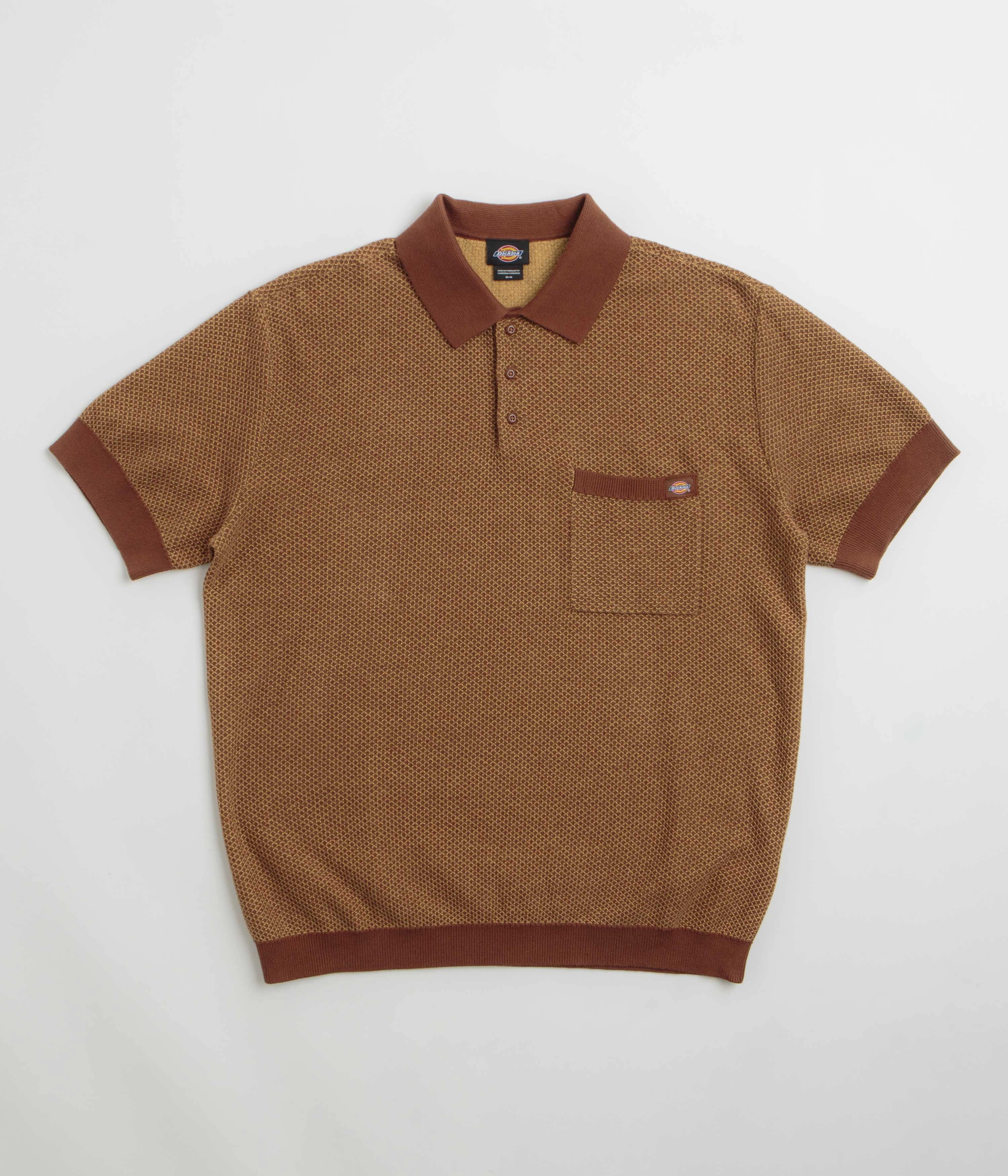 Dickies Rocky Knit Short Sleeve Polo Shirt - Oak Buff Bold Prints Corporate Wear