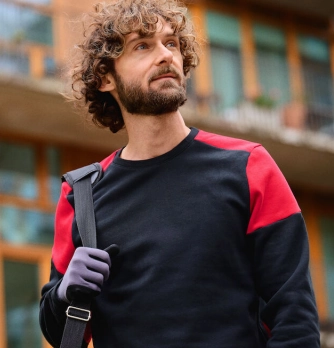 Timeless Relaxed Fresh Fit Two Tone Crewneck Sweatshirt | NAVY/COBALT