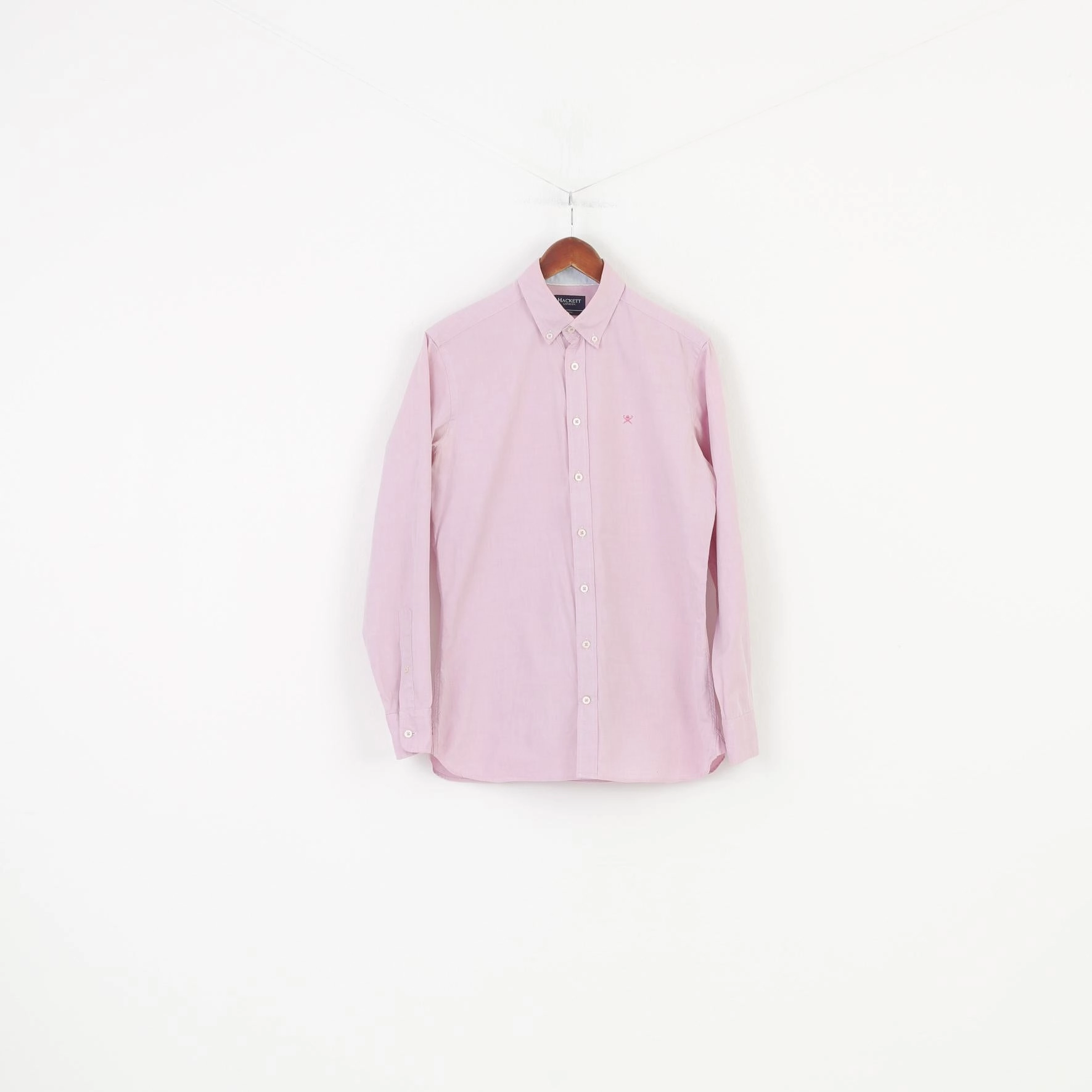 Winter Retreat Hackett London Men S Elegant Shirt Pink Long Sleeve Collar Cotton Bottoms Top