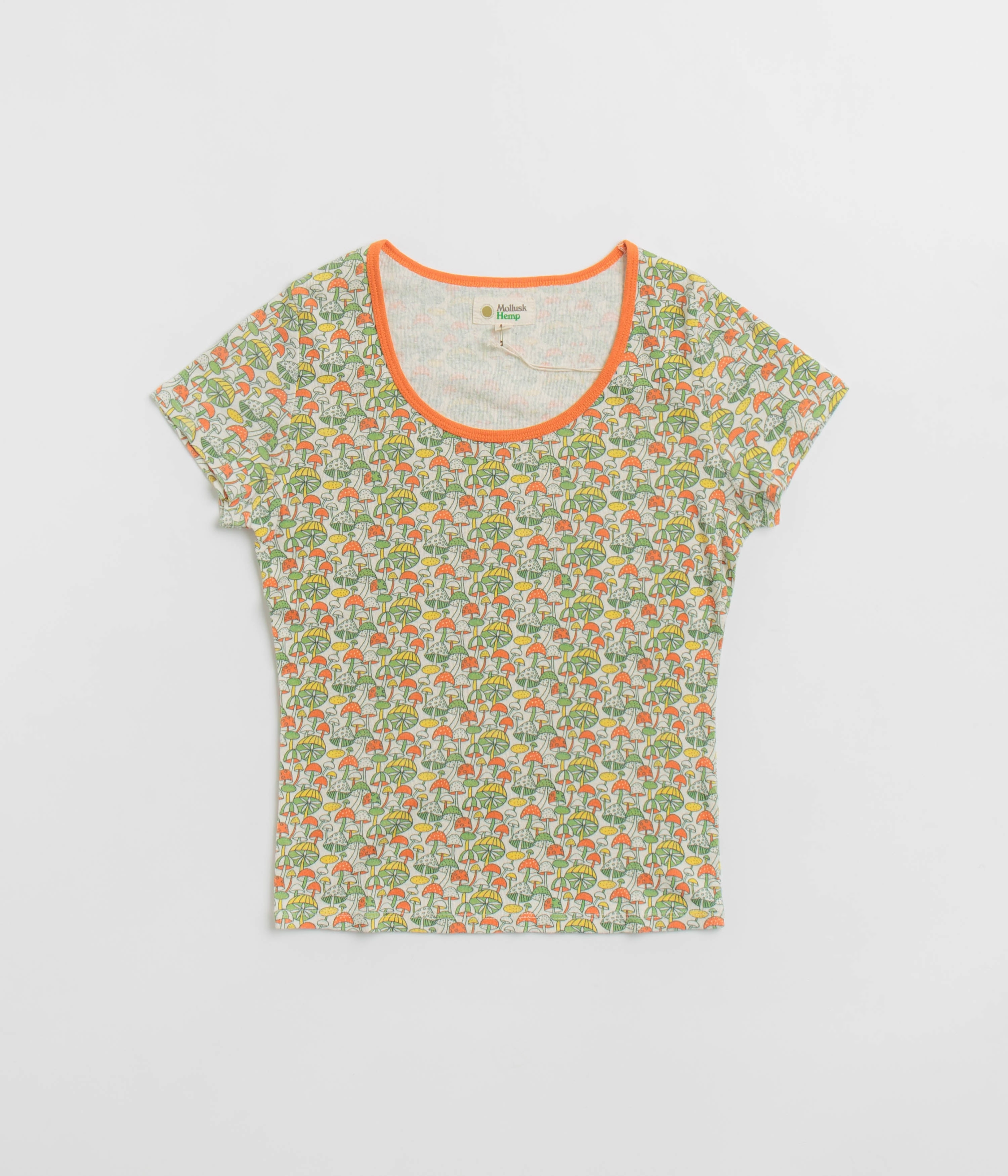Mollusk Womens Scoop Ribsy T-Shirt - Green Mushroom Cozy Style Chic Vibe
