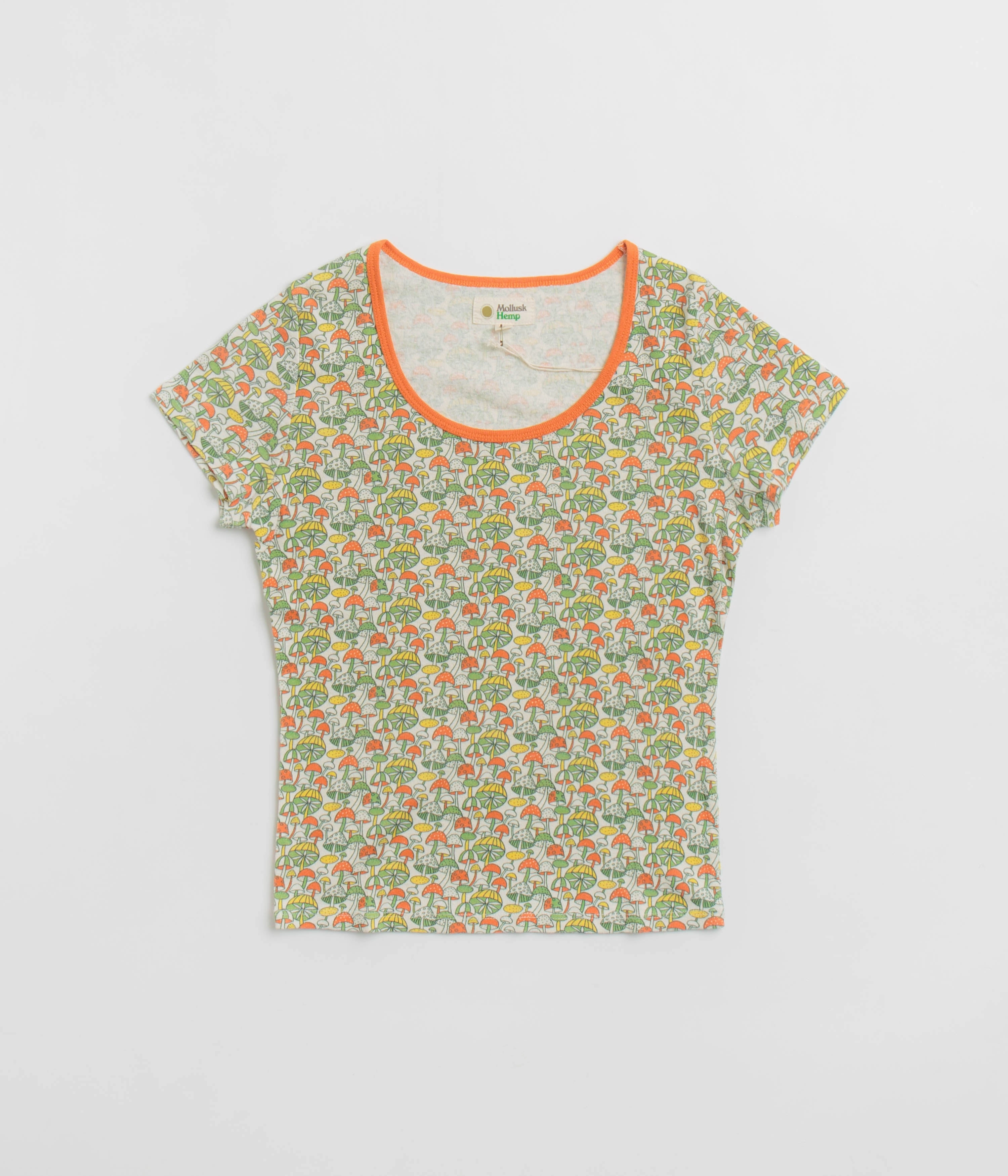 Mollusk Womens Scoop Ribsy T-Shirt - Green Mushroom Sustainable Fibers
