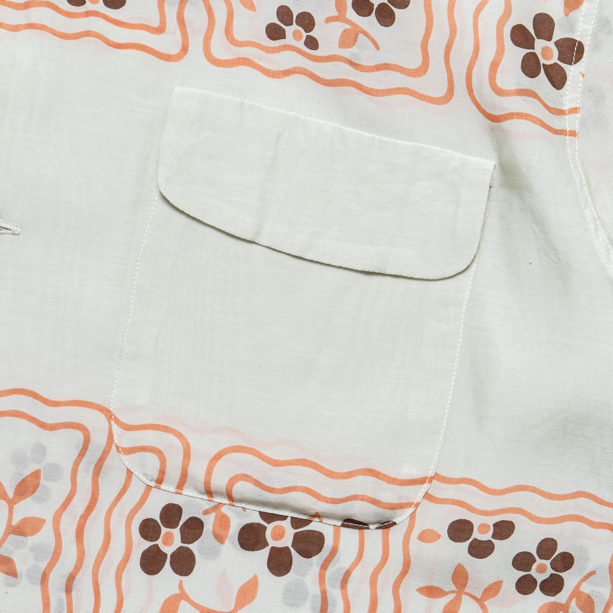 Soft Material Silk Rayon COOKIE WRANGLE Collar Aloha Shirt - Ecru