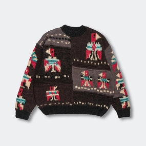 Thermal Insulation Knits Hand Knit STD Cowichan Crew Sweater - Charcoal