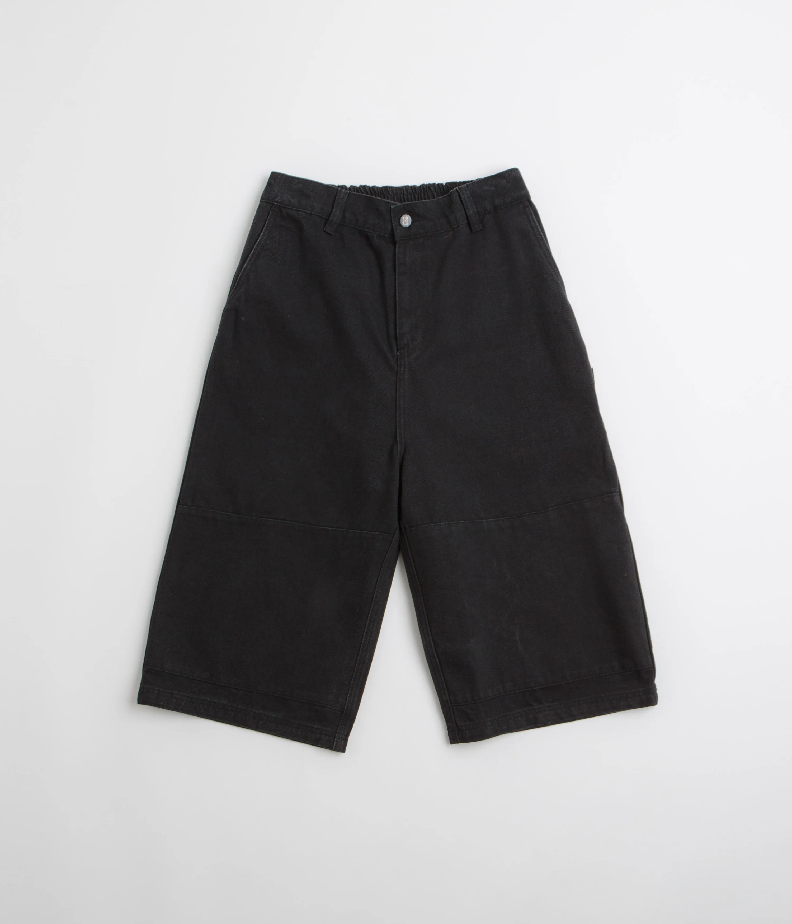 Poetic Collective Sculptor Shorts - Black Denim Flexible Stretch Waist