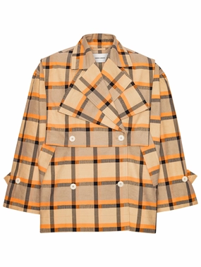 Wrinkle Resistant Solid-color Hands Down Jacket - Trench Checks