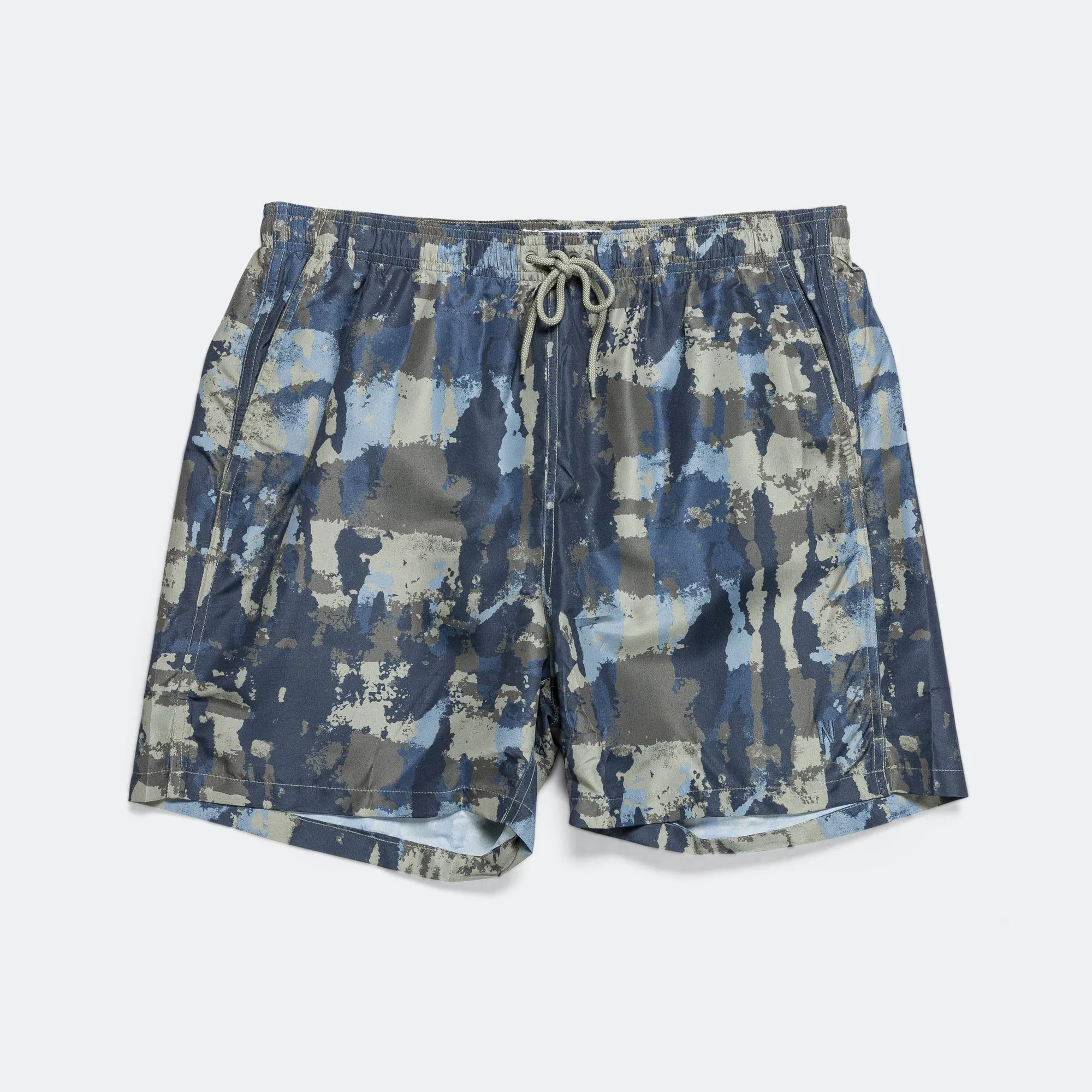 Hauge Printed Swimmers - Steel Blue Playful Look