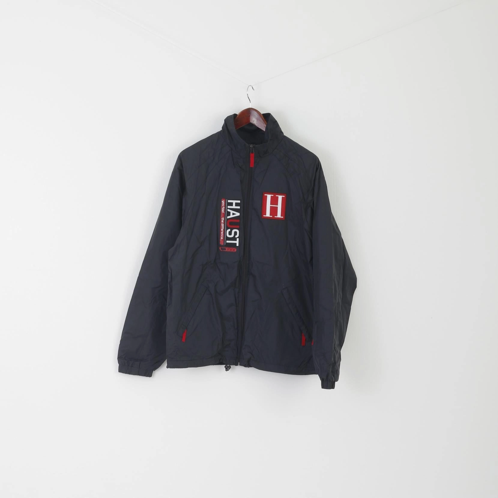 Hike Ready hunters HAUST Men M Jacket Black Nylon Waterproof Full Zipper Hooded Lightweight Top