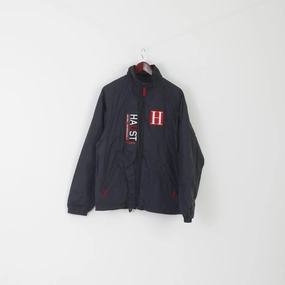 Hike Ready hunters HAUST Men M Jacket Black Nylon Waterproof Full Zipper Hooded Lightweight Top