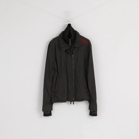 Superdry Men M Jacket Grey 3 Zipper Nylon Waterproof Windbreaker Casual Top Cold Day Rainy Season