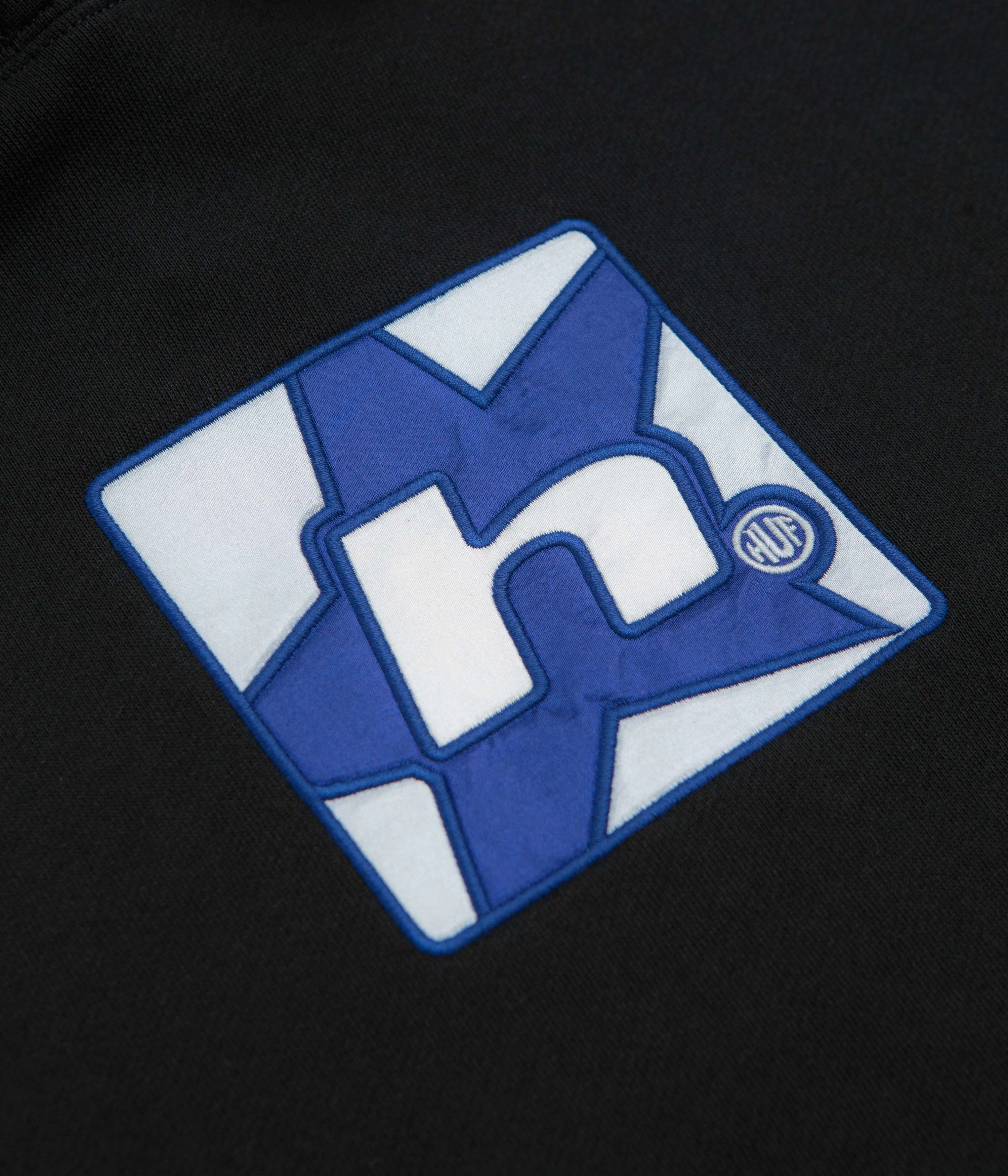 Reinforced Stitching Distressed Detailing HUF H Star Hoodie - Black