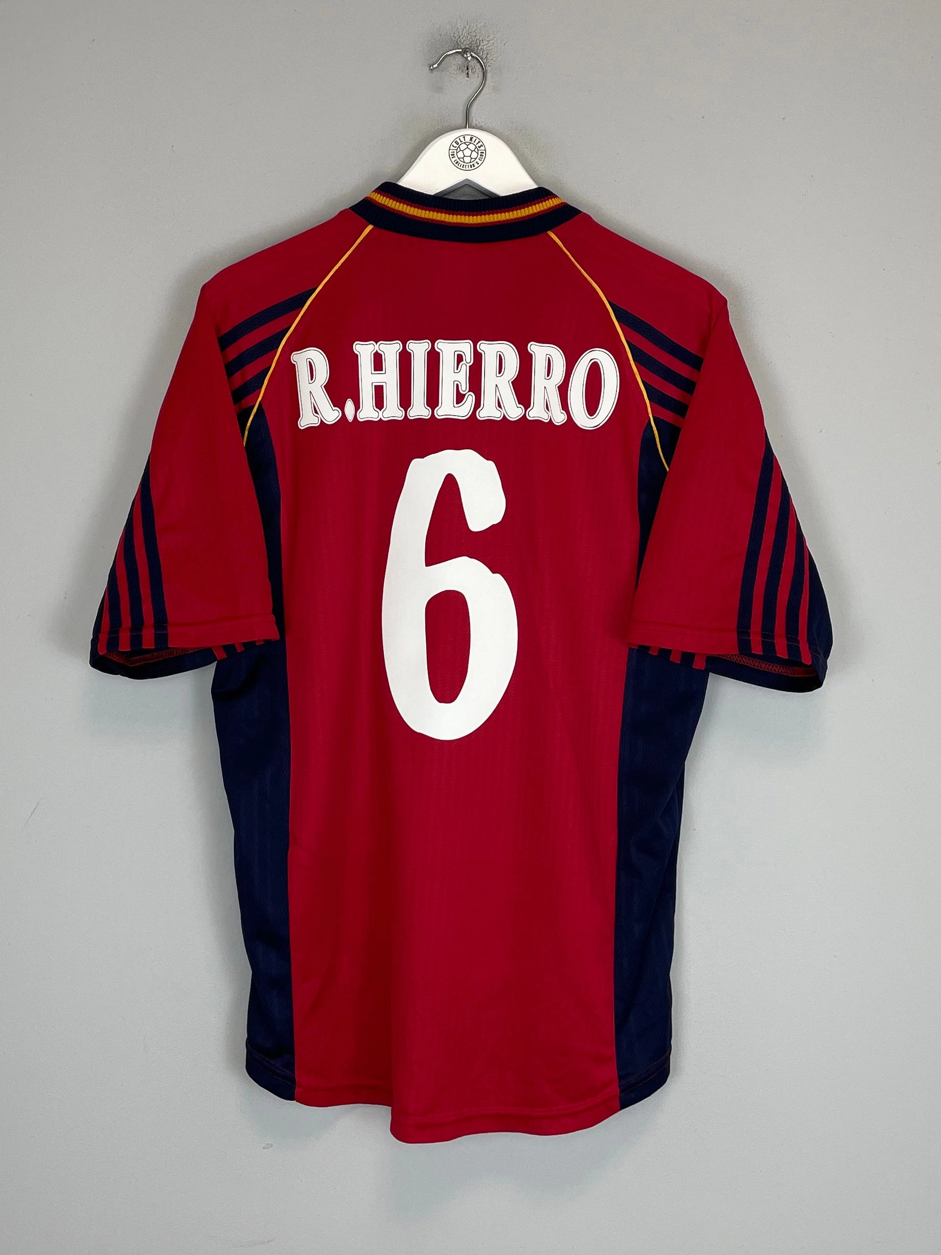 Anti Static Weave Technology 1998/99 SPAIN R.HIERRO #6 HOME SHIRT (L) ADIDAS