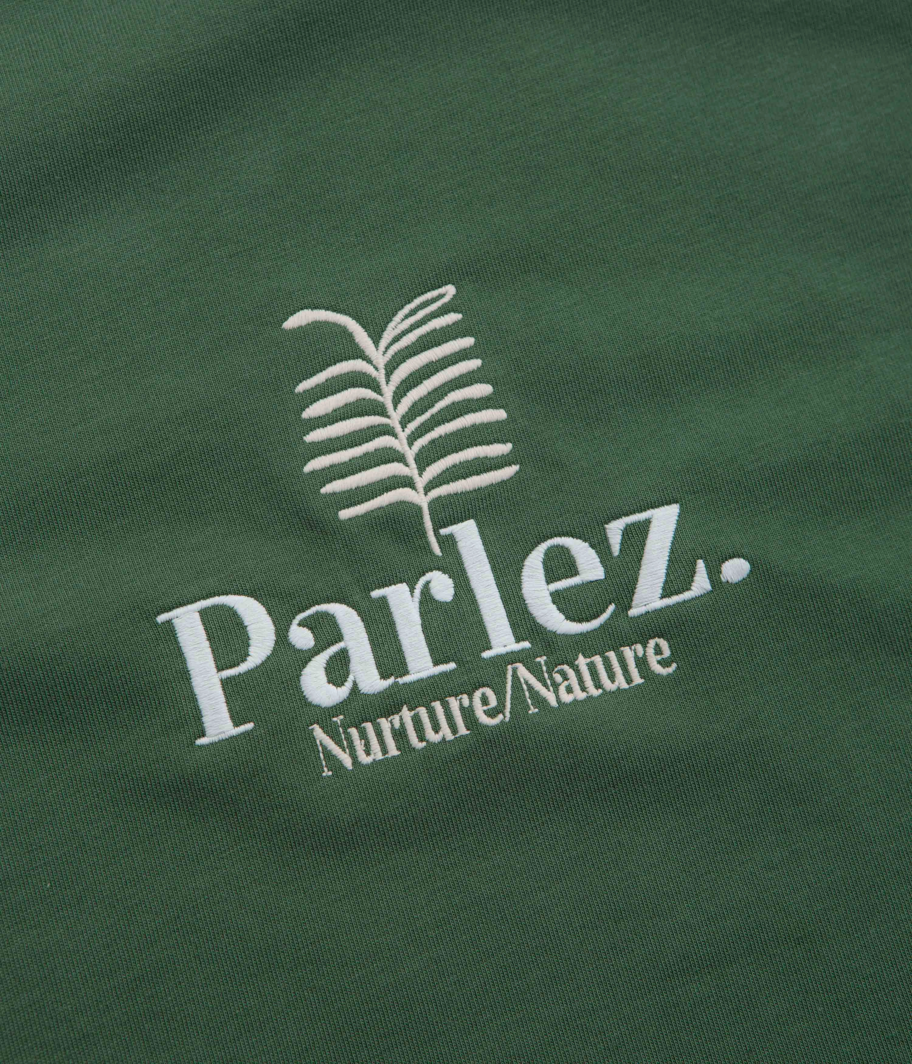 Recycled Polyester Blend Long Lasting Color Parlez Nurture T-Shirt - Kelp Green