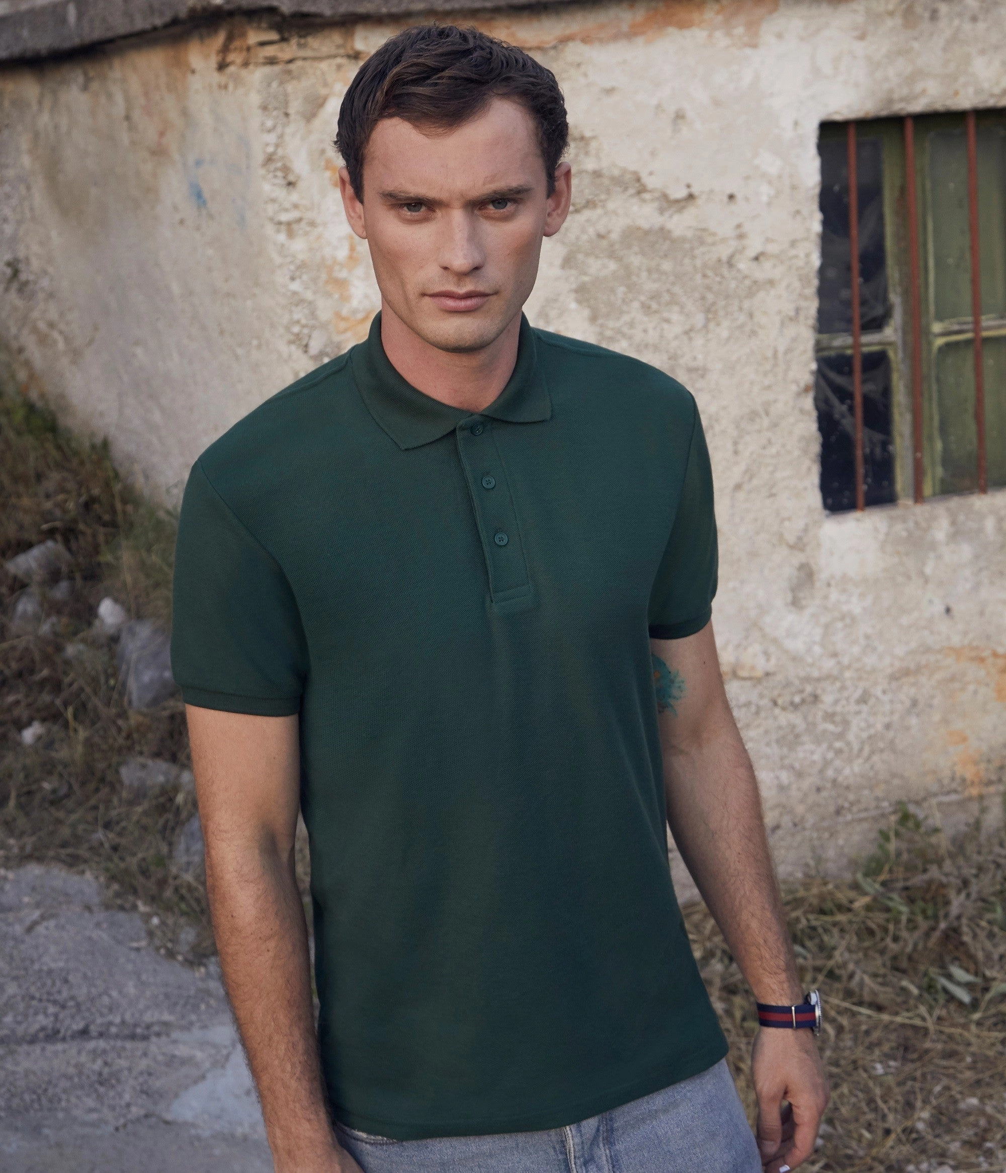 Sporty Elegance Stretch Comfort Heavy 65/35 Polo | BLACK