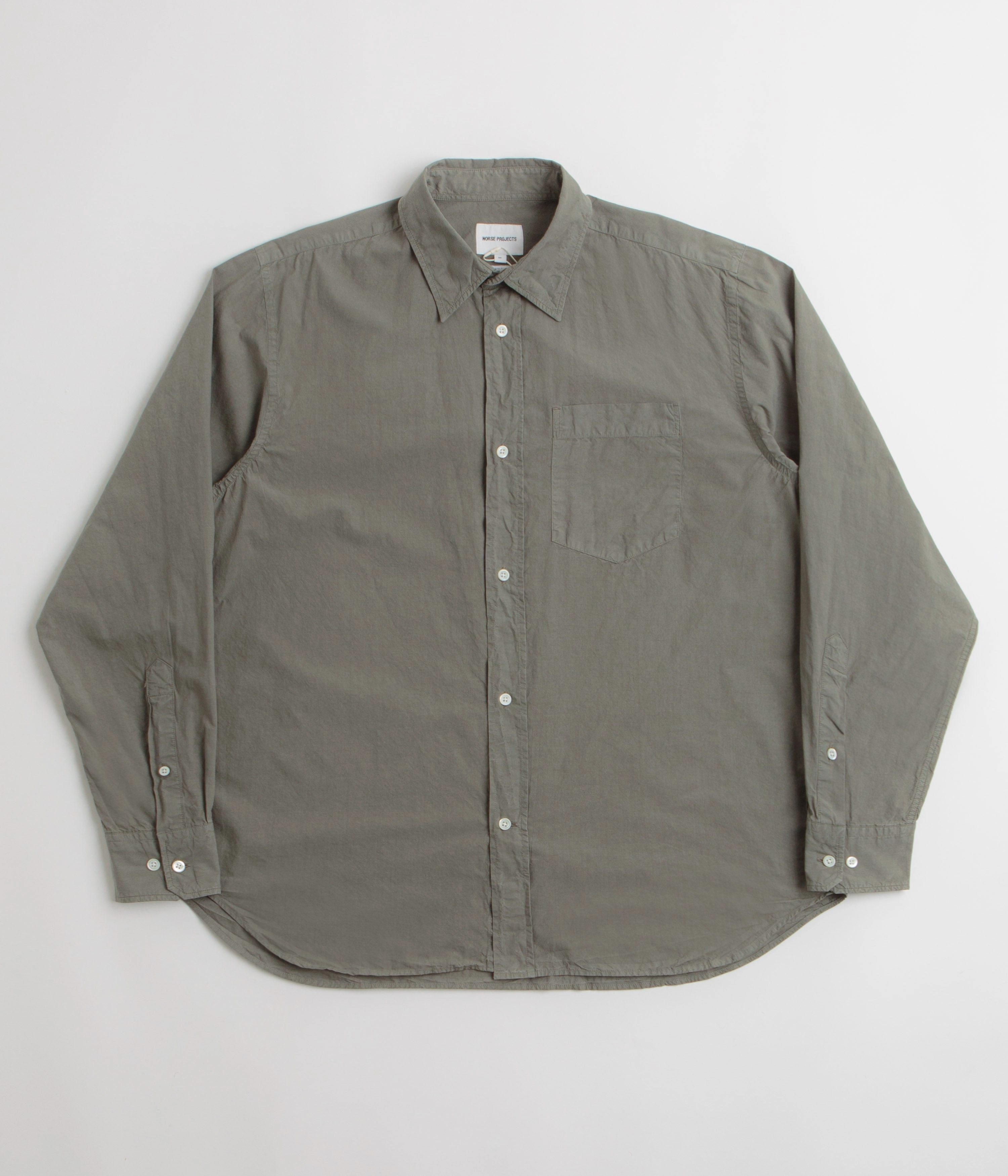 Winter Layering Norse Projects Mo Cotton Tencel Shirt - Mid Khaki