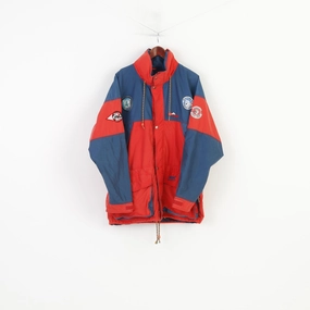 Helly Hansen Men XL Jacket Hood Red Pockets Vintage Nylon Full Zipper Outwear Top All-Season Outerwear Suggest