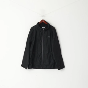 Helly Hansen Men XXL Jacket Black Lightweight Zip Up Outdoor Classic Harrington Top Double Layered Edging