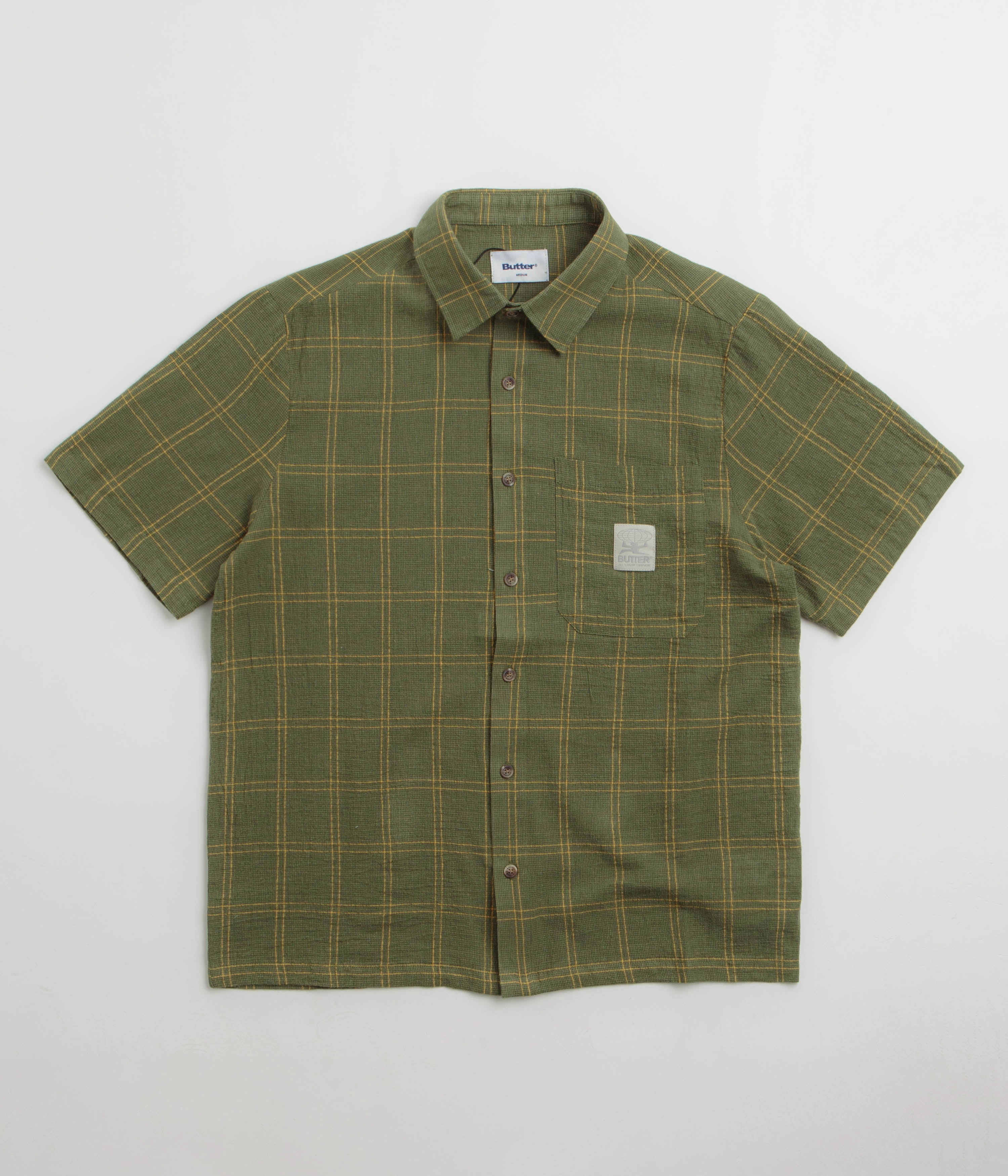 Pullover Design Professional Look Butter Goods Equipment Short Sleeve Shirt - Green / Yellow