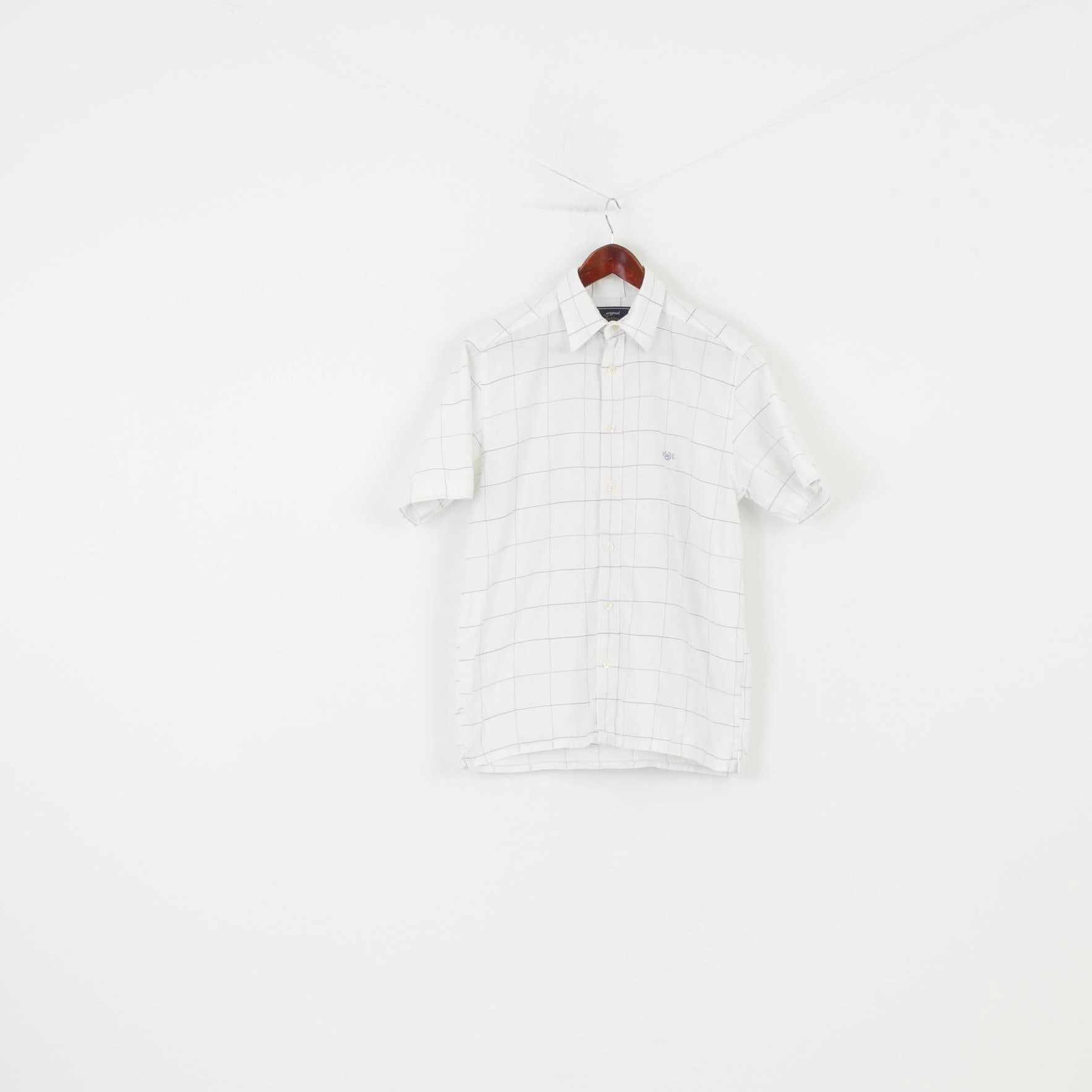 Day-To-Night Wear Smooth zipper closure Henri Lloyd Men M Casual Shirt Short Sleeve Checkered White Original Cotton Top