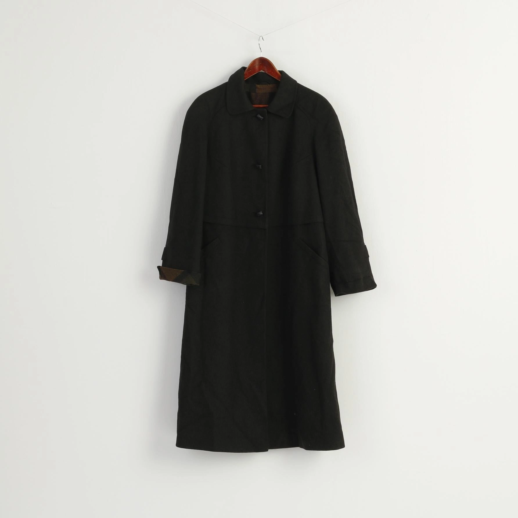 Hensel & Mortensen Men L Coat Gray Green Woll Berlin Vintage Single Breasted Classic Top Concentration