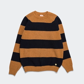 Ventilation Panel Heritage Pullover Knit - Dark Sunflower/Navy